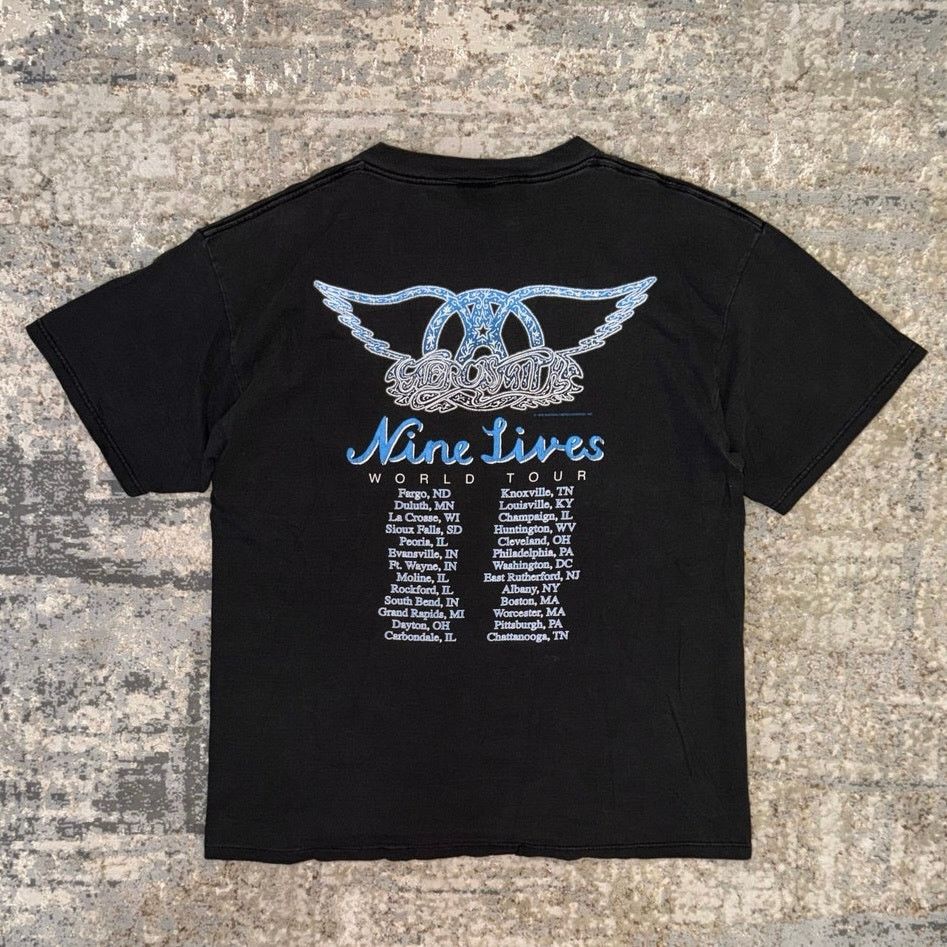Aerosmith Aerosmith Vintage 1997 Nine Lives World Tour TShirt Mens XL Size US XL / EU 56 / 4 - 2 Thumbnail