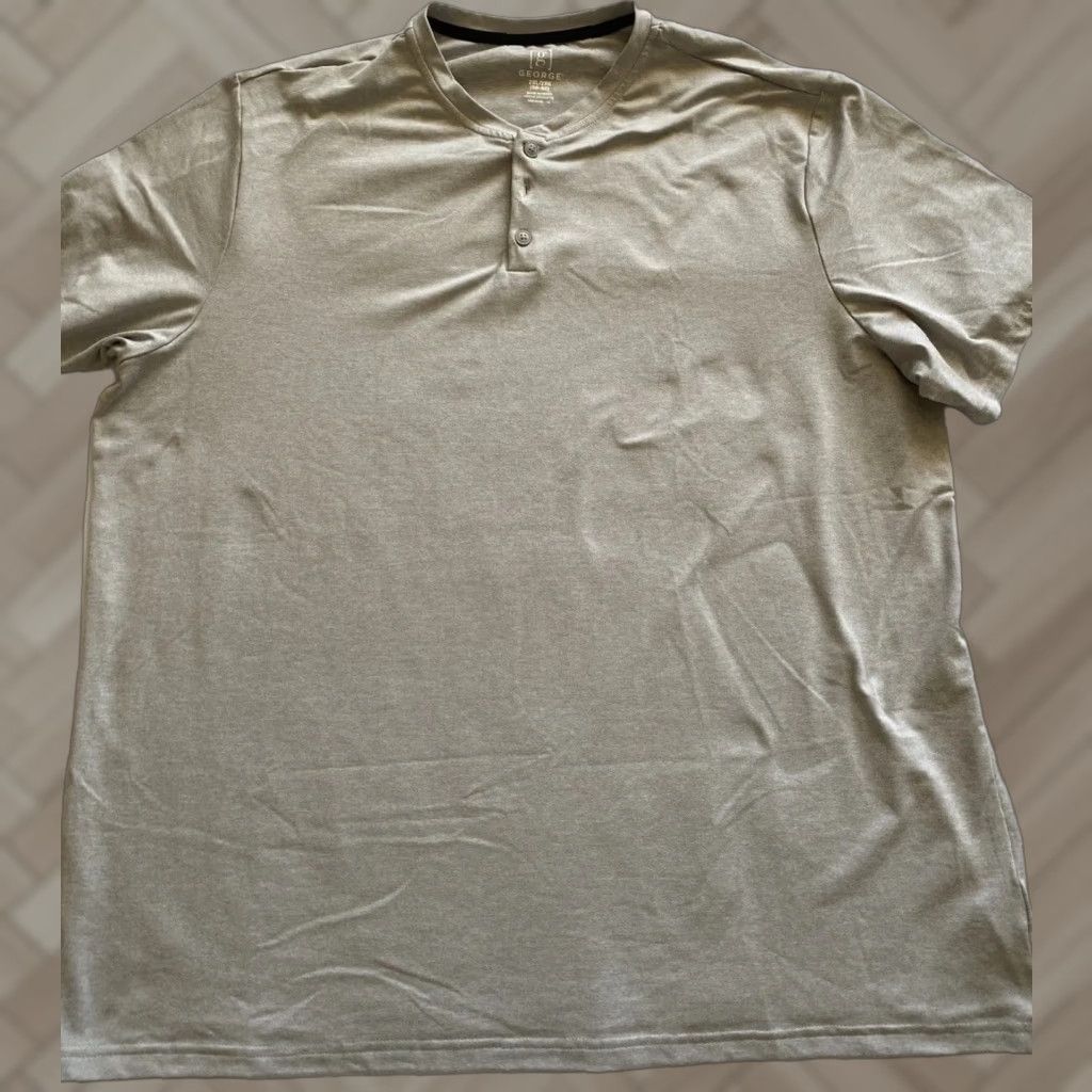 George George T Shirt Mens 2XL Gray Short Sleeve Cotton Blend Basic Tee Super Soft Shirt Size US XXL / EU 58 / 5 - 1 Thumbnail