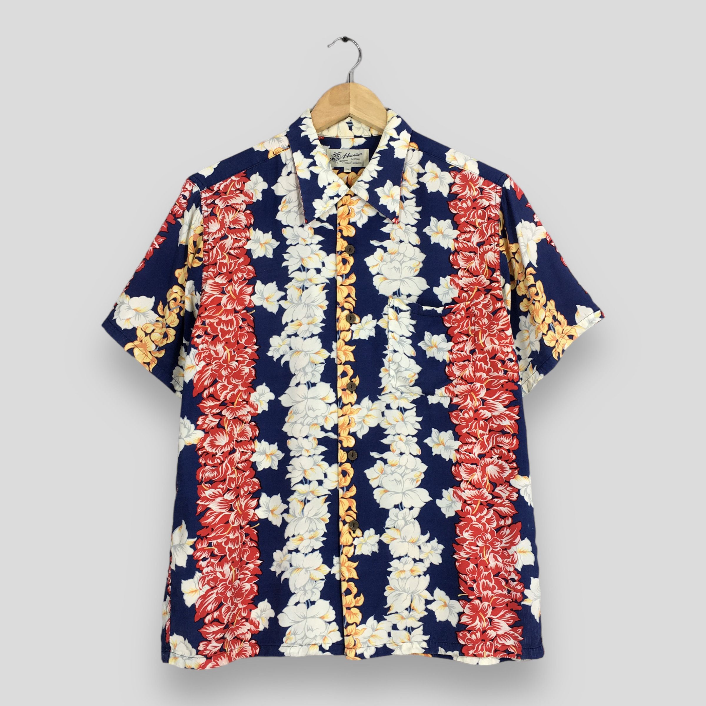 Vintage Vintage 90's Hawaiian Aloha Tropical Flower Hibiscus Shirt Size US L / EU 52-54 / 3 - 1 Thumbnail