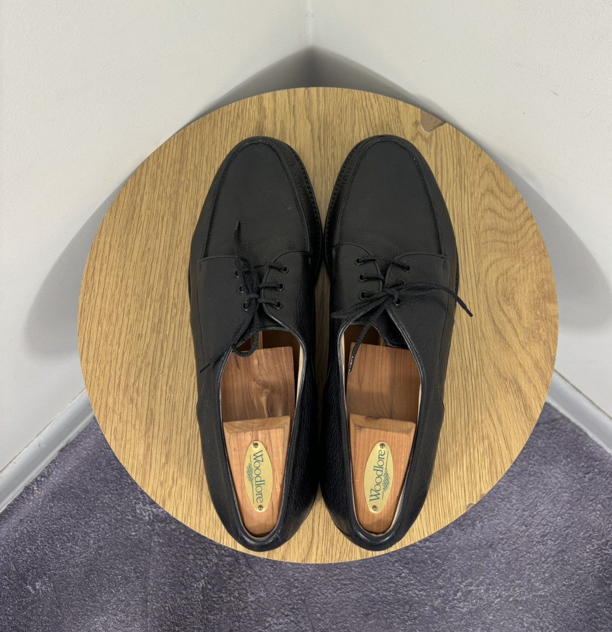 Gravati Gravati Vintage Black Leather Split-Toe Lace-Up Dress Shoes Size US 11.5 / EU 44-45 - 15 Thumbnail