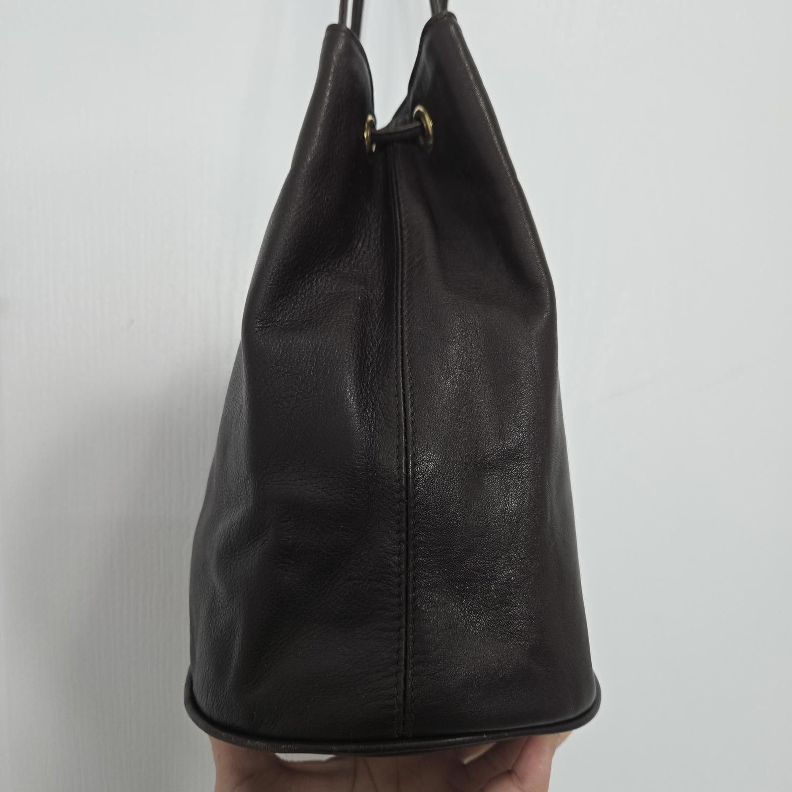 Paloma Picasso Vintage Paloma Picasso Leather Bucket Drawstring Bag Size ONE SIZE - 6 Thumbnail