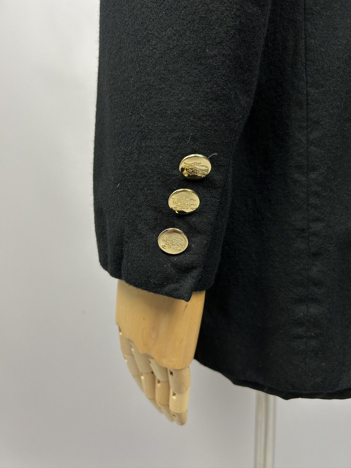 Burberry × Designer Vintage Burberrys Wool/Cashmere Black Knit Blazer Jacket Size L / US 10 / IT 46 - 8 Thumbnail