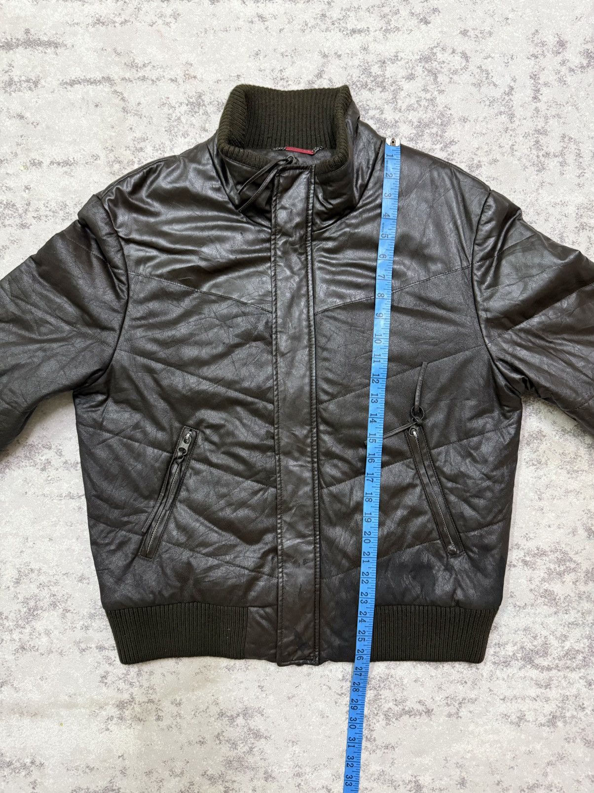 Armani Armani Jeans Men’s Polyurethane Knit Colar Wax Bomber Jacket Size US M / EU 48-50 / 2 - 20 Thumbnail