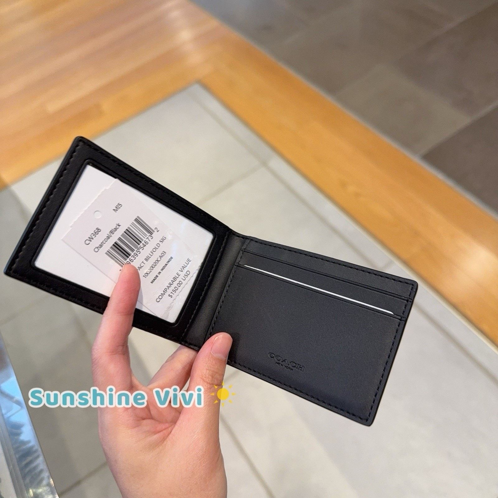 Coach NWT Coach Men's Charcoal/Black Compact Canvas Wallet CW368 Size ONE SIZE - 3 Thumbnail