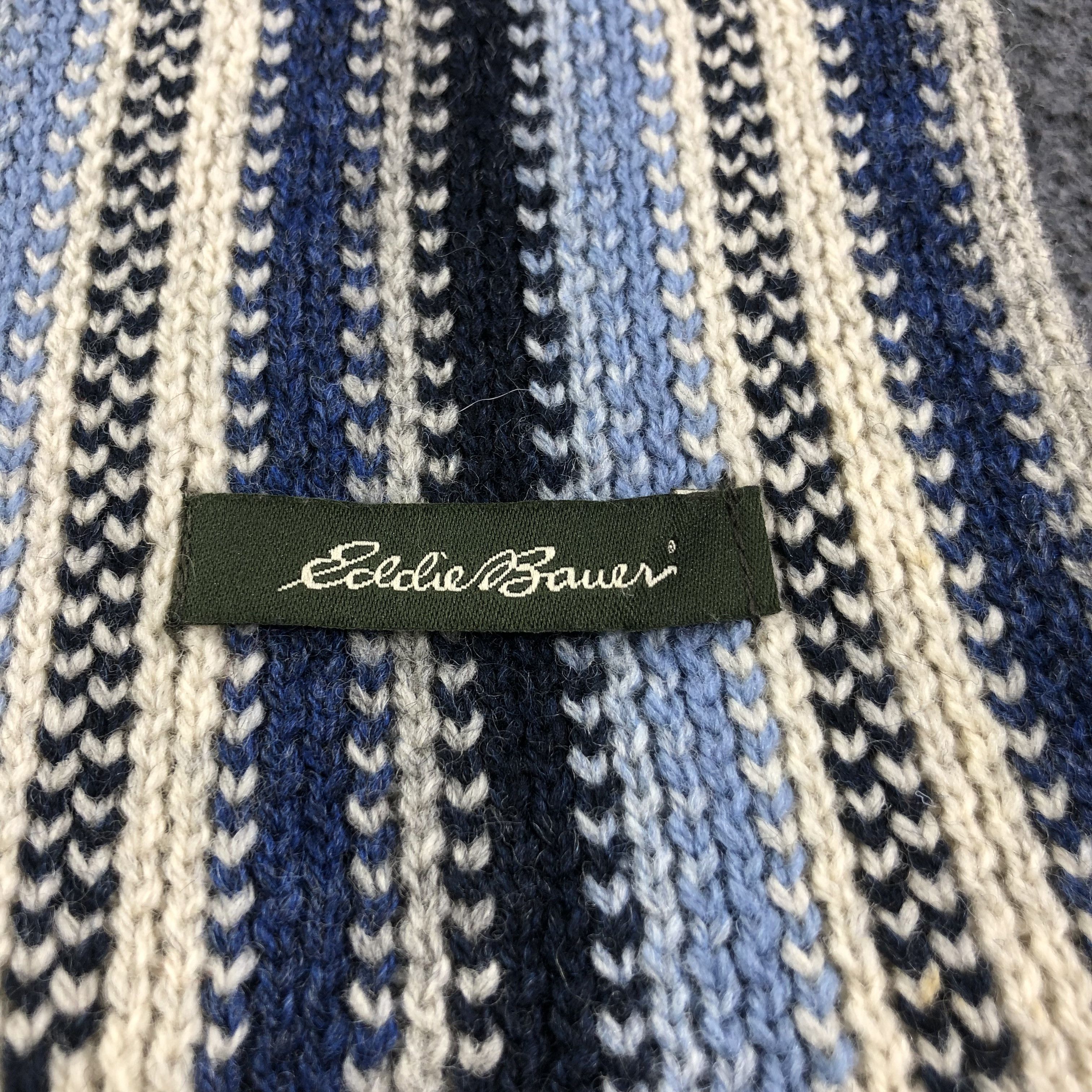 Eddie Bauer Eddie Bauer Striped Knit Wool Scarf Muffler V1086 Size ONE SIZE - 4 Thumbnail