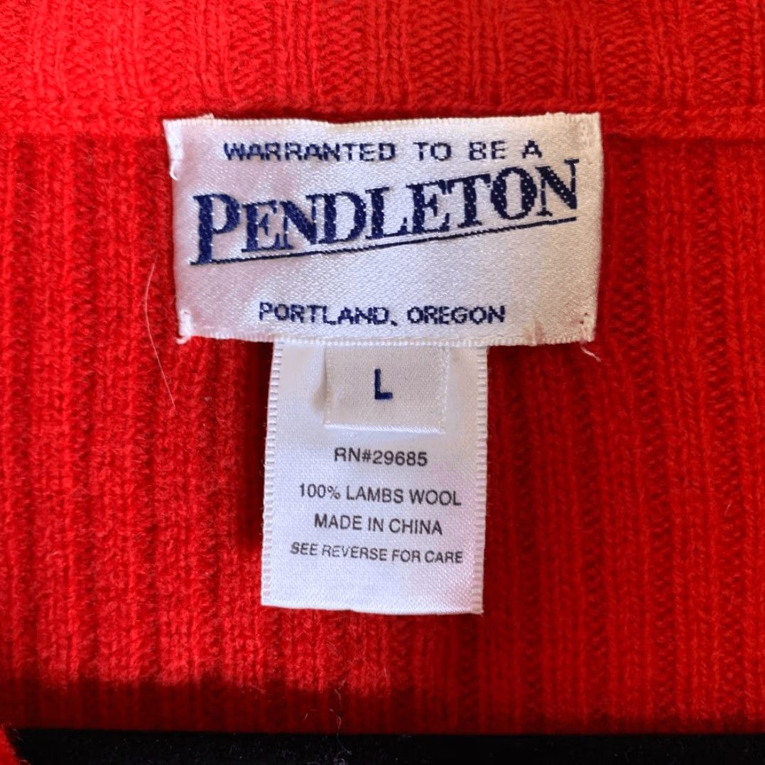 Pendleton Pendleton Vest Womens Size L 100% Lambs Wool Red Zip Front Ribbed Sweter Vest Red Seller: Pendleton Size L / US 10 / IT 46 - 2 Thumbnail