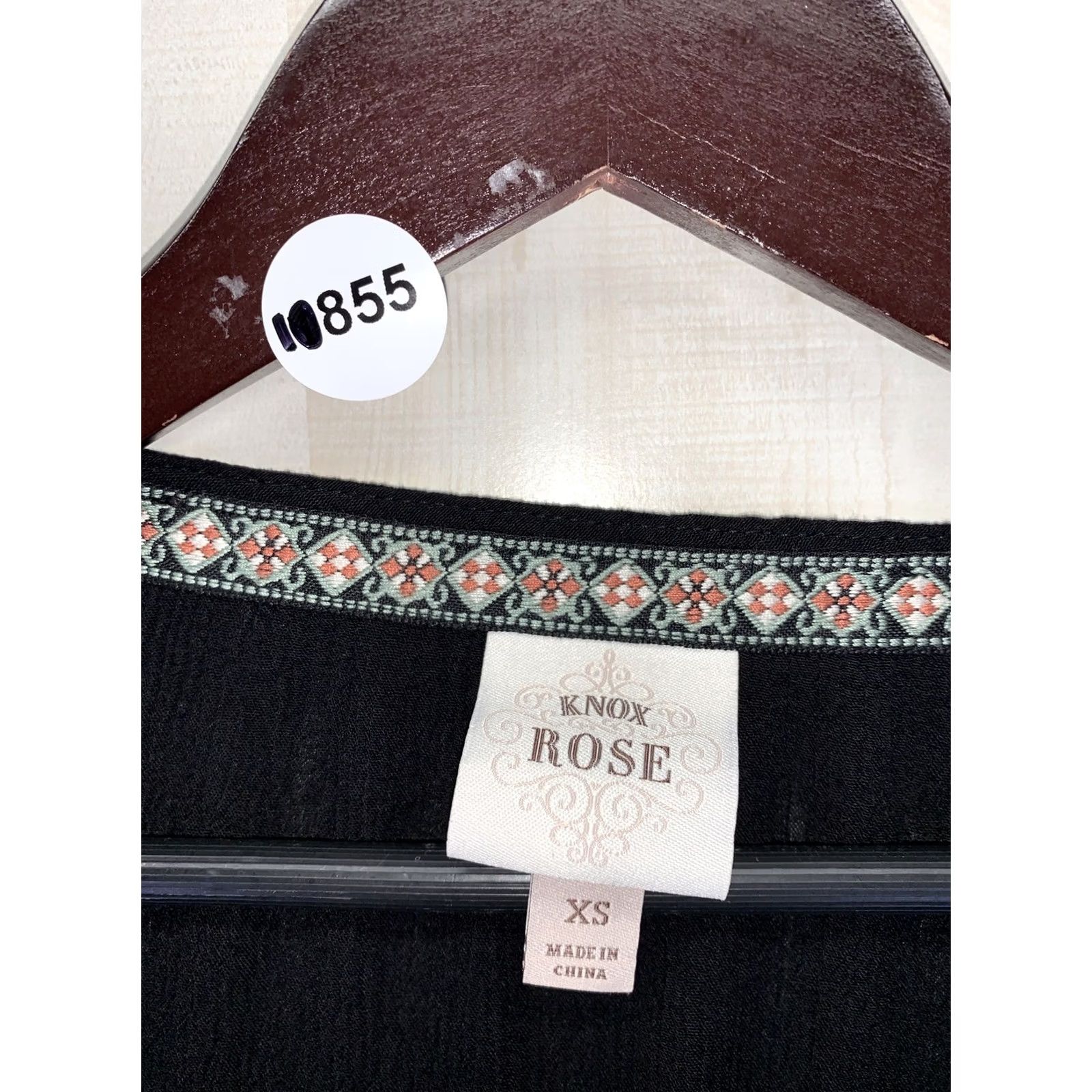 Vintage Knox Rose XS Embroidered Fringe Trim Open Front Oversized Cardigan Womens Size XS / US 0-2 / IT 36-38 - 2 Thumbnail