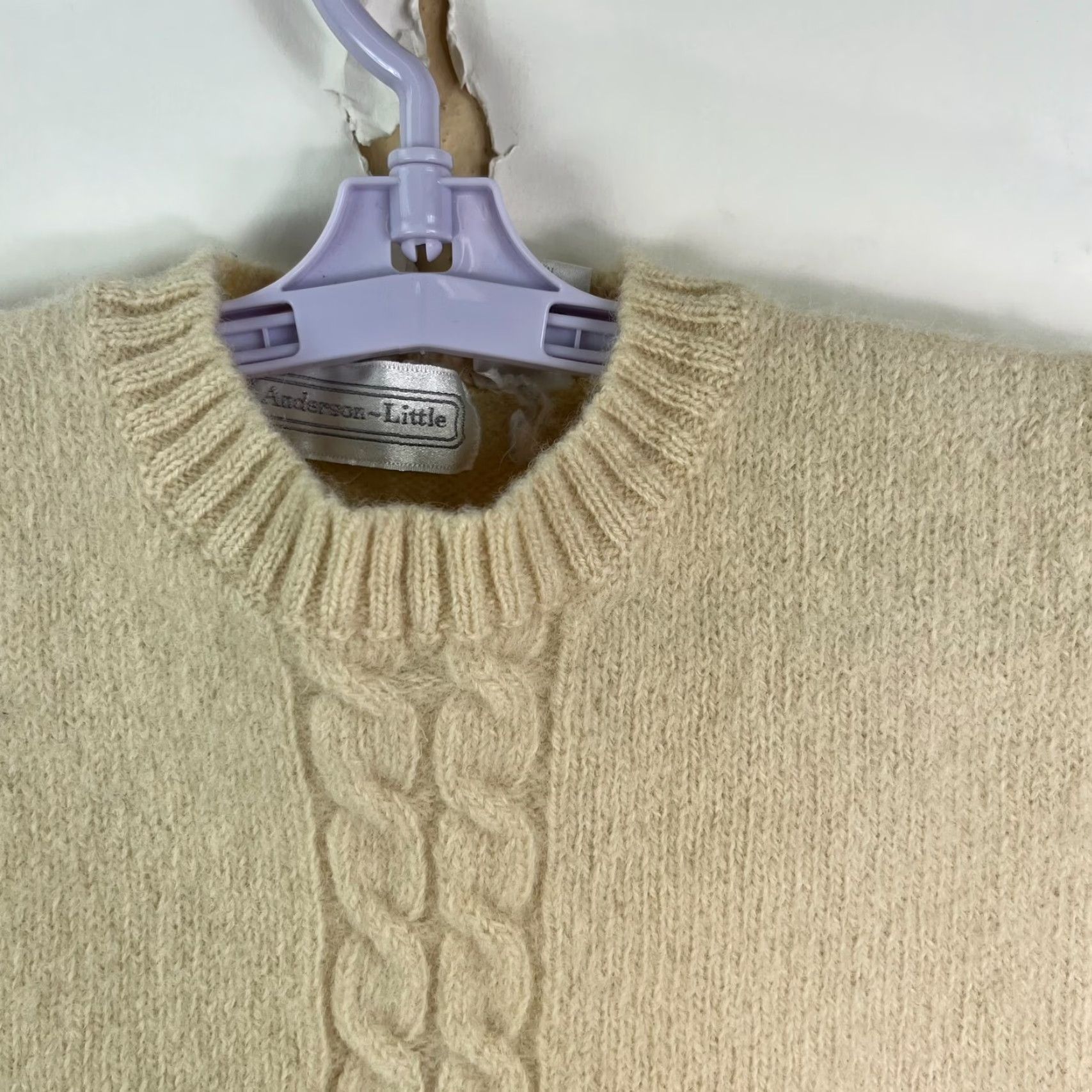 JW Anderson VINTAGE Anderson Little Vest Sweater Sleeveless Cable-Knit 100% Wool Ivory PM Petite Women Medium Ivory 90s City Classic Women’s Vest Size M / US 6-8 / IT 42-44 - 3 Thumbnail