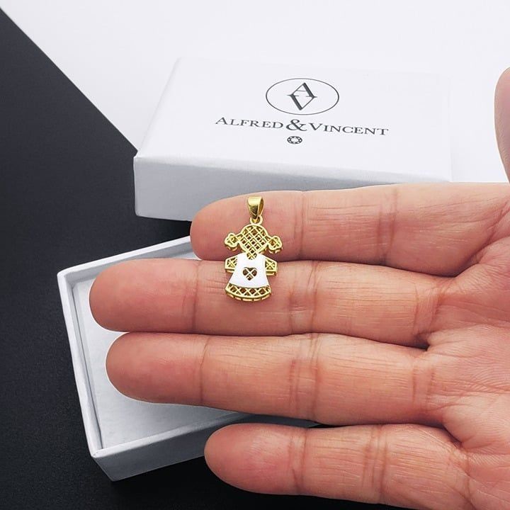 Other It's A Baby Girl Pendant in Real 2Tone 14k Yellow White Gold Size ONE SIZE - 3 Thumbnail