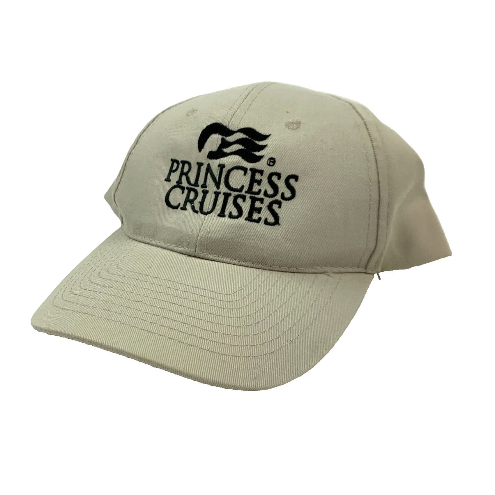 Vintage VINTAGE Princess Cruises Tourist Polyester Tan Strapback Dad Hat Cap Hit Wear One Size White Cap Mens Womens Boys Girls Size ONE SIZE - 2 Thumbnail
