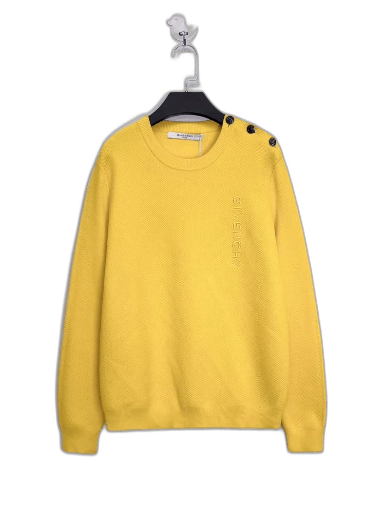 Givenchy Givenchy Yellow Embroidered Logo Sweater Size US M / EU 48-50 / 2 - 1 Thumbnail