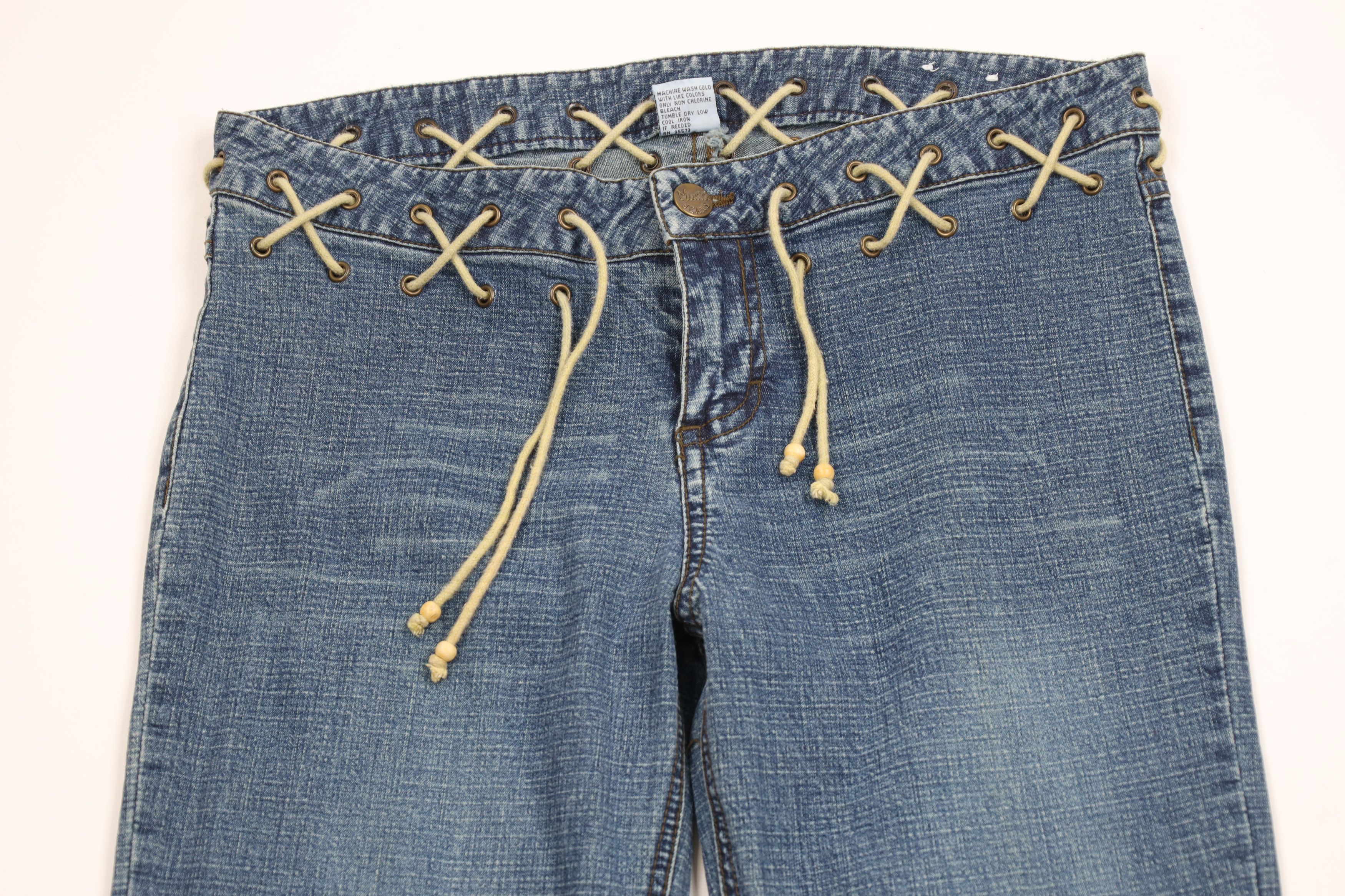 Vintage Vintage 90s Y2K MUDD Babydoll Flared Wide Leg Jeans Blue Size 30" / US 8 / IT 44 - 2 Thumbnail