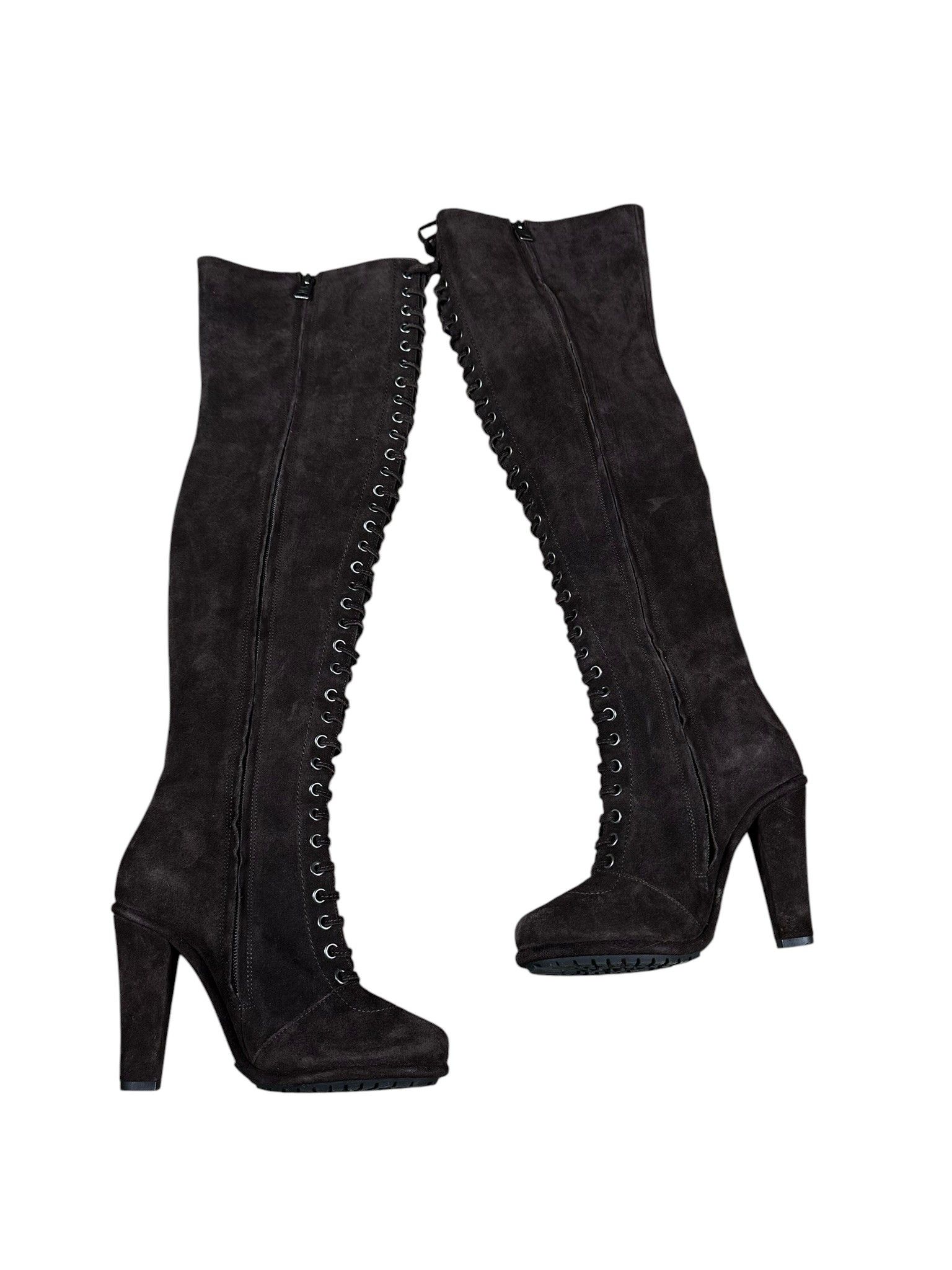 Allsaints Allsaints Stepney Avant Garde Laced Suede Heel Suede Boots Size US 6.5 / IT 36.5 - 2 Thumbnail