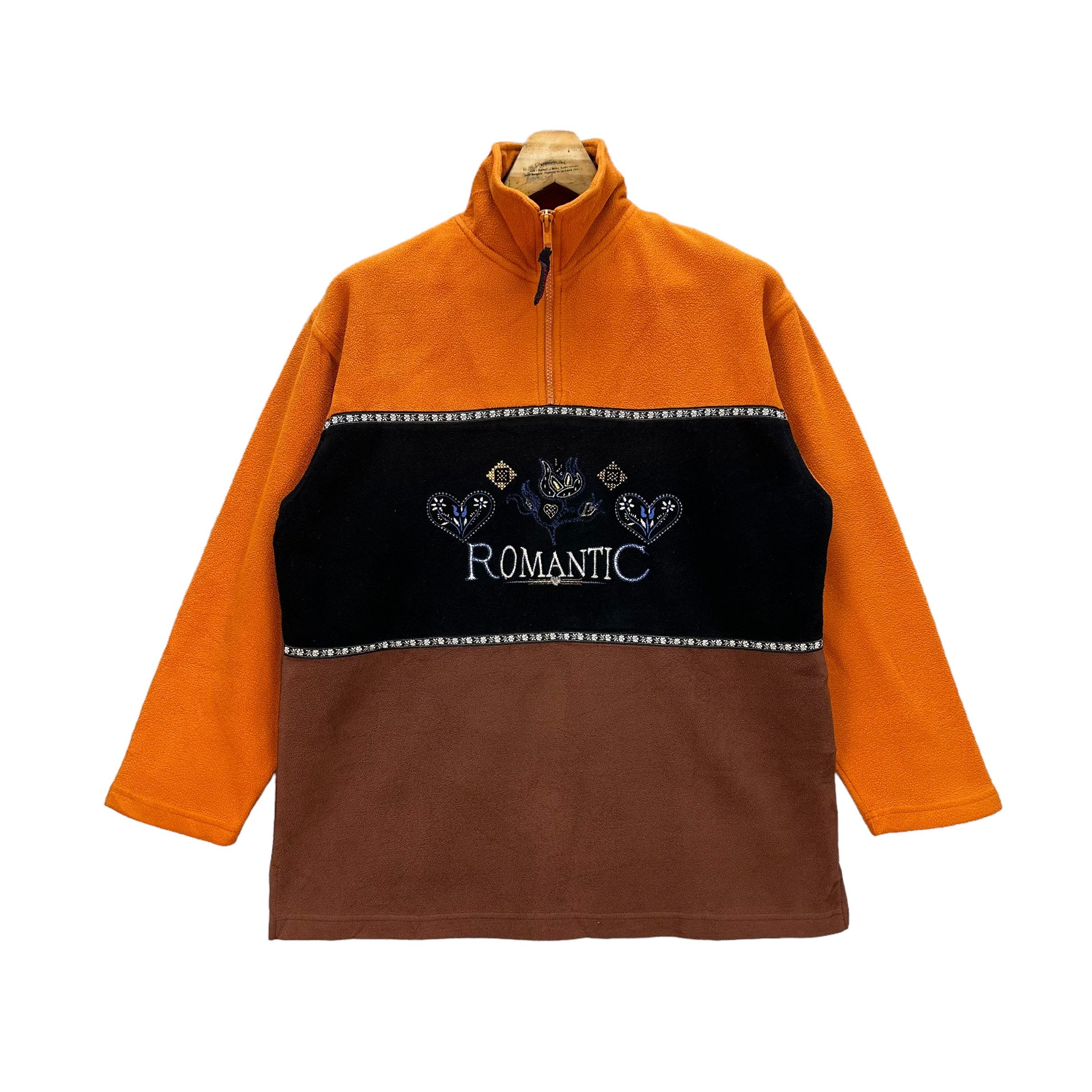 image of Vintage Valentino Orlandi Romantic Embroidery Logo Fleece 8963-43, Men's (Size Medium)