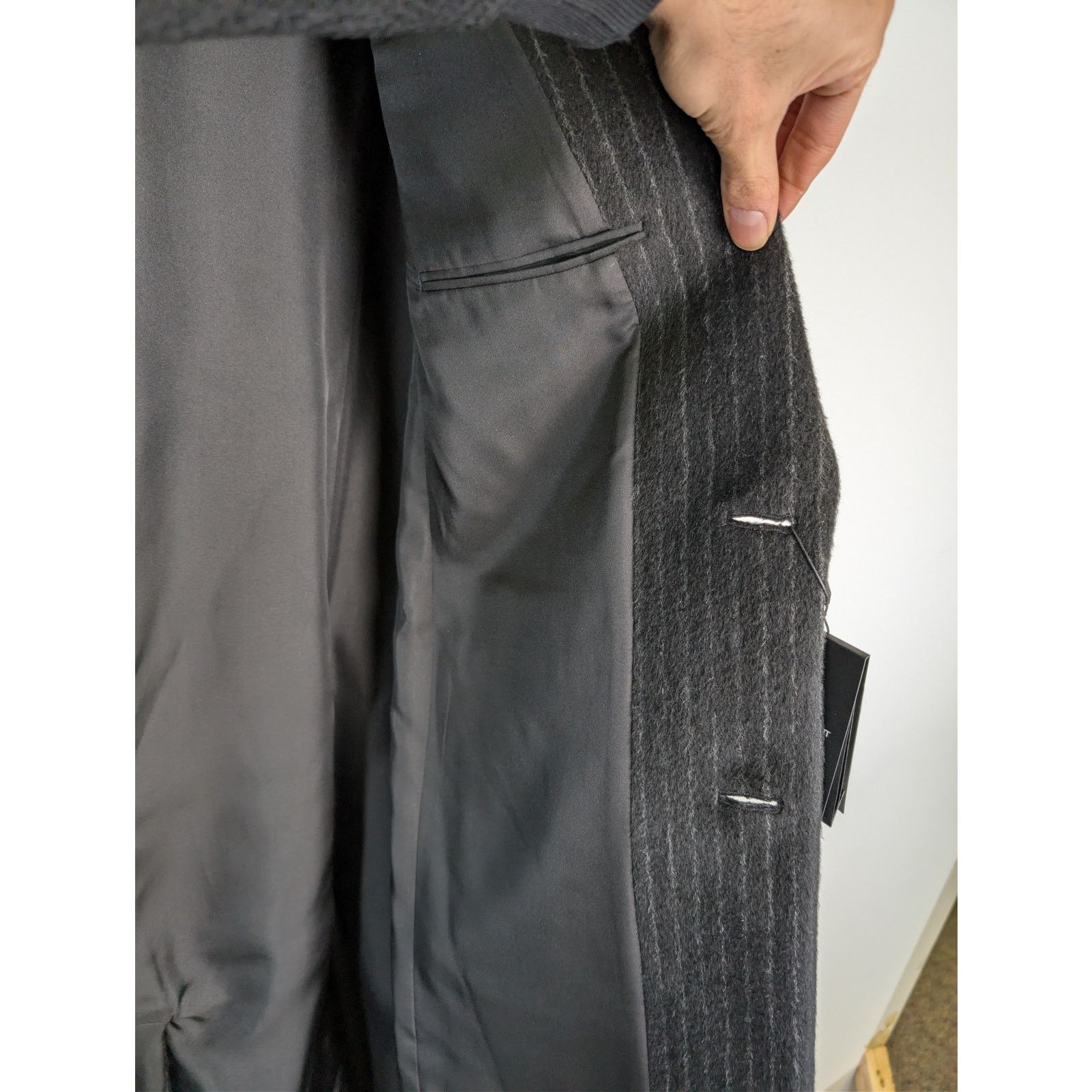Saint Laurent Paris o1rshd1 Manteau Rayure Relief Stripe Coat Anthracite Chalk Size US M / EU 48-50 / 2 - 7 Thumbnail