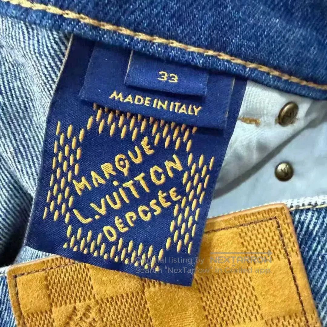 Louis Vuitton Louis Vuitton Wash Leather Logo Denim Pants. Size US 33 - 4 Thumbnail