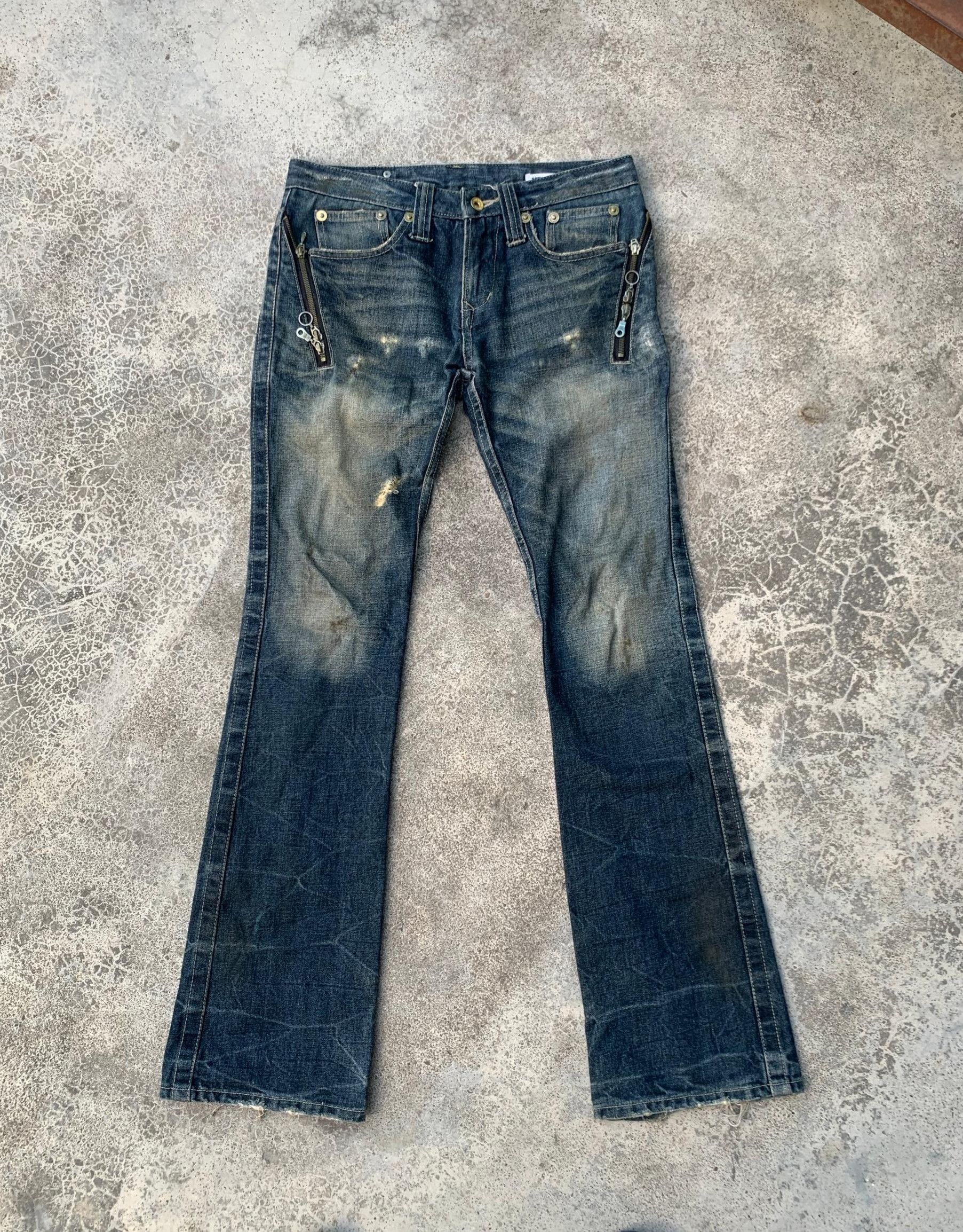 semanticdesign Rare Vtg Semantic Design Denim Flare Jeans Zipper Size US 31 - 1 Thumbnail