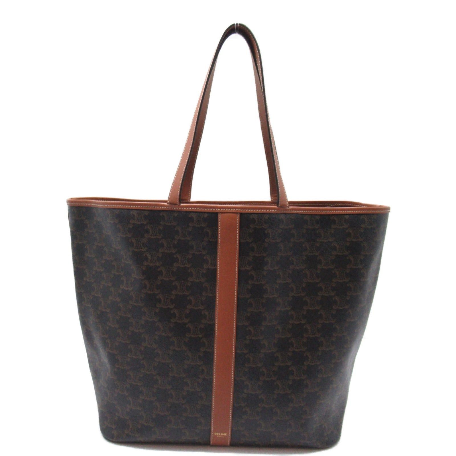 Celine Celine Triomphe Tote Bag Handbag Canvas Coated Brown Dark Size ONE SIZE - 1 Thumbnail
