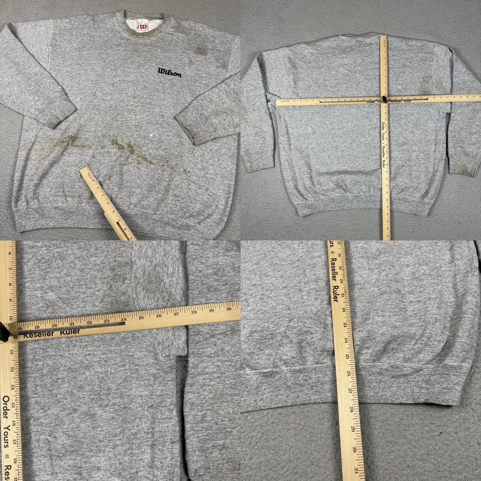 Wilson VINTAGE Wilson Sweatshirt Men's 2XL Gray Embroidered Distressed Pullover 90s Sports Shirt Crew Neck Size US XXL / EU 58 / 5 - 8 Thumbnail