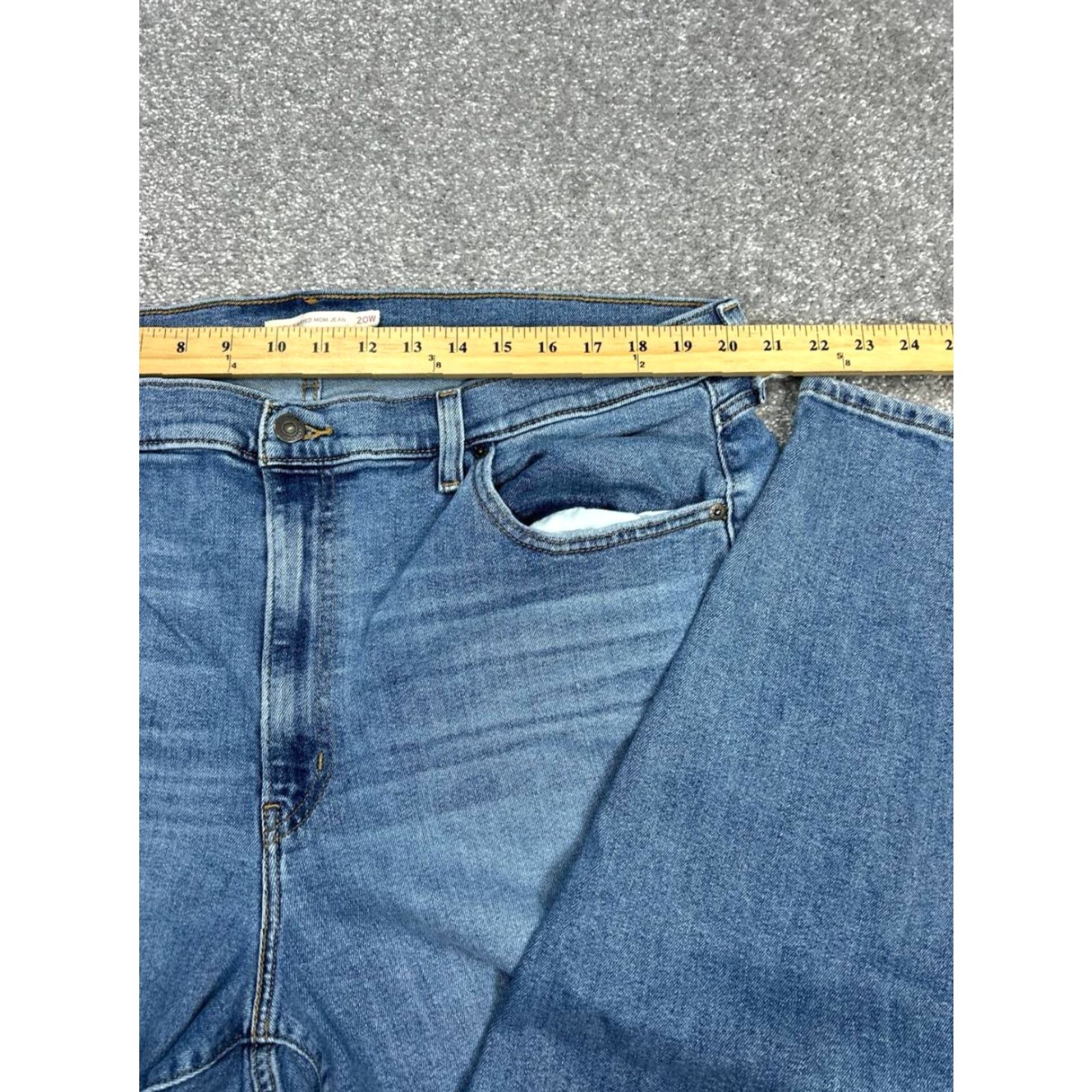 Levi's Levis High Waisted Mom Jeans Womens 20 Blue Denim Cotton Stretch Tapered 40x27 Jeans Womens 20 Blue City Preppy Vintage No Size 42" / US 20 - 3 Thumbnail