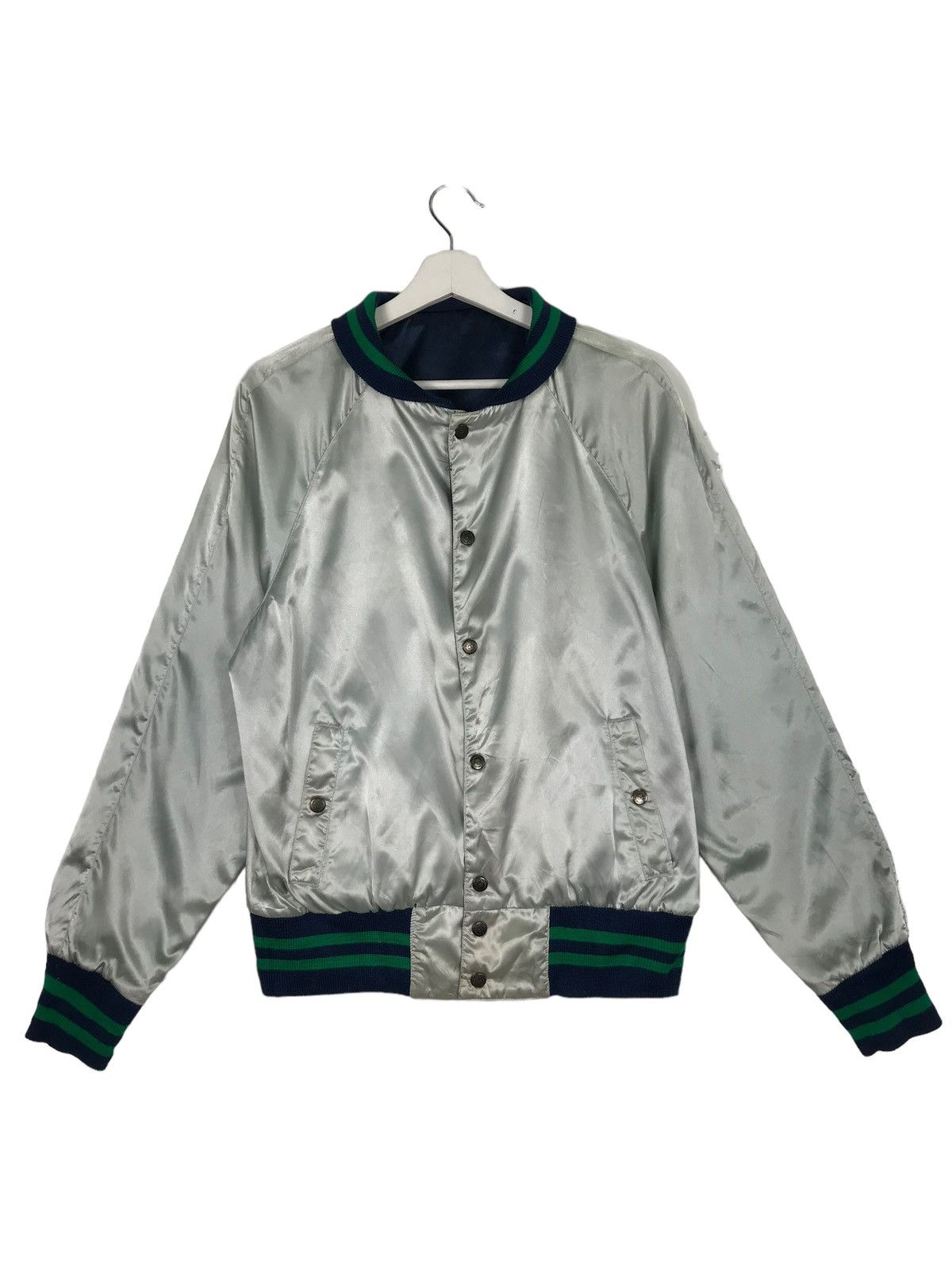 Ocean Pacific × Vintage 💥 VINTAGE 1980s OCEAN PACIFIC REVERSIBLE SATIN JACKET Size US M / EU 48-50 / 2 - 4 Thumbnail