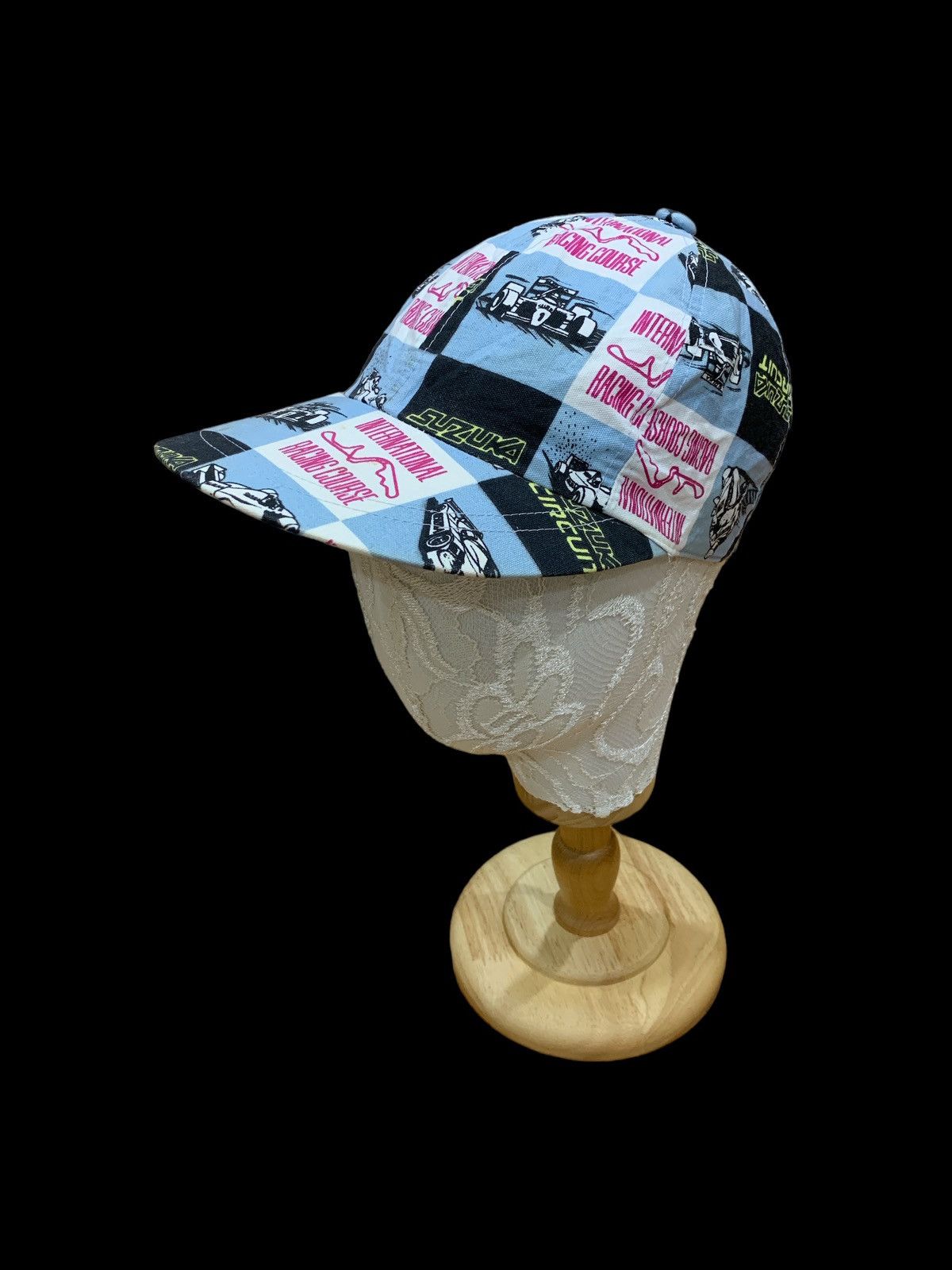Japanese Brand × Vintage VTG 1980s SUZUKA RACING CIRCUIT STRETCHABLE CAP HAT Size ONE SIZE - 1 Thumbnail