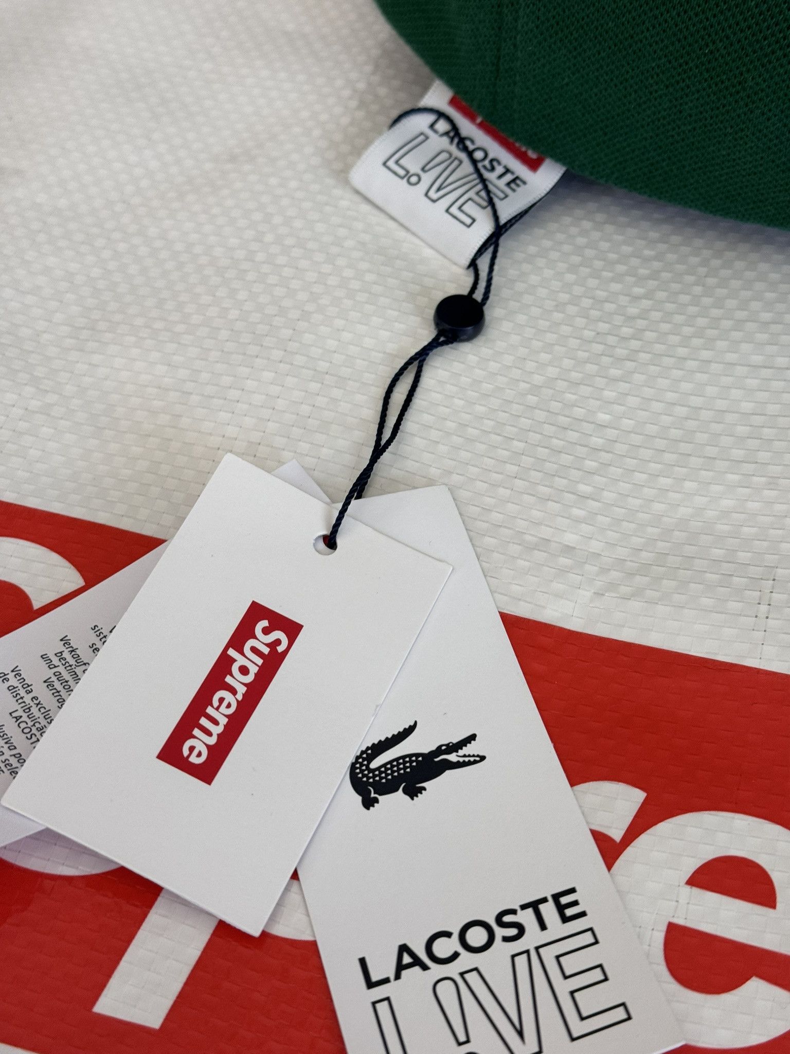 Supreme LACOSTE Pique 6-Panel Green hat cap