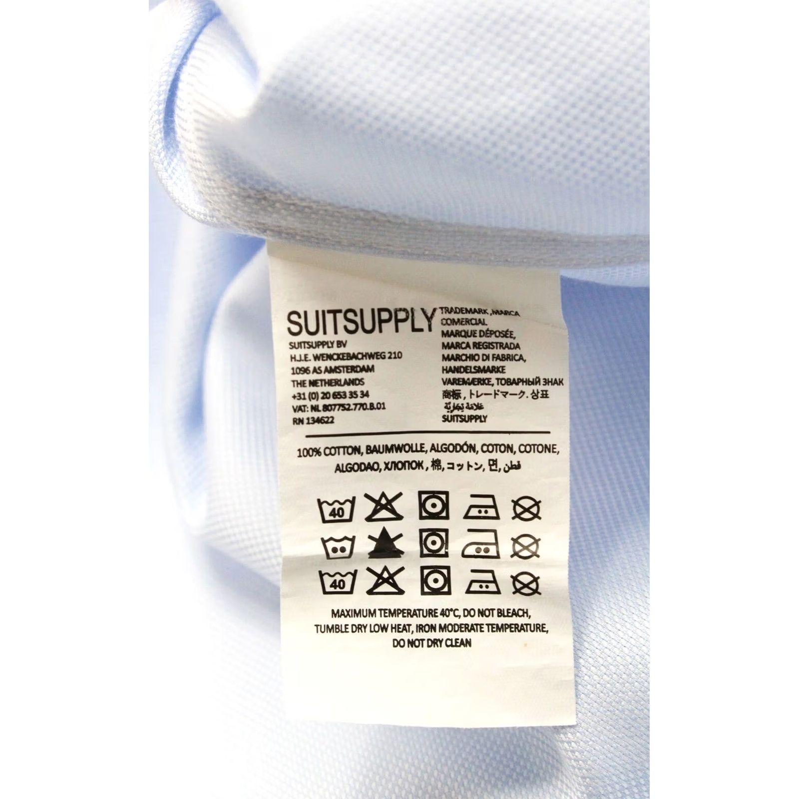 Suitsupply Suitsupply Try On Slim Fit Formal Shirt Blue Oxford Melange 41L/16L Mens Dress Shirt Button-Up Long Sleeve Size 42R - 7 Thumbnail