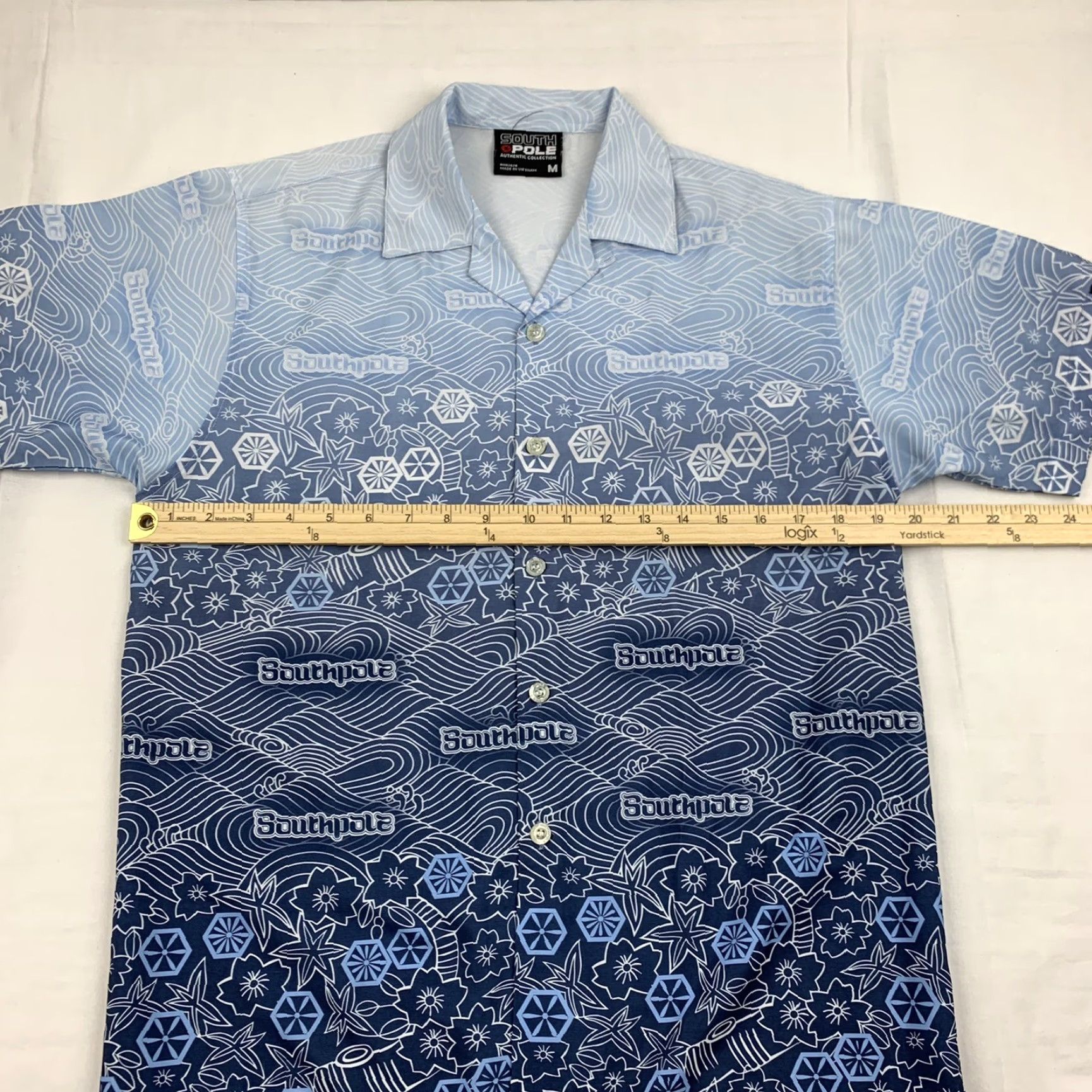 Southpole VINTAGE Southpole Shirt Adult Medium Blue Short Sleeve Button-Up 90s Y2K USA Mens Size US M / EU 48-50 / 2 - 7 Thumbnail