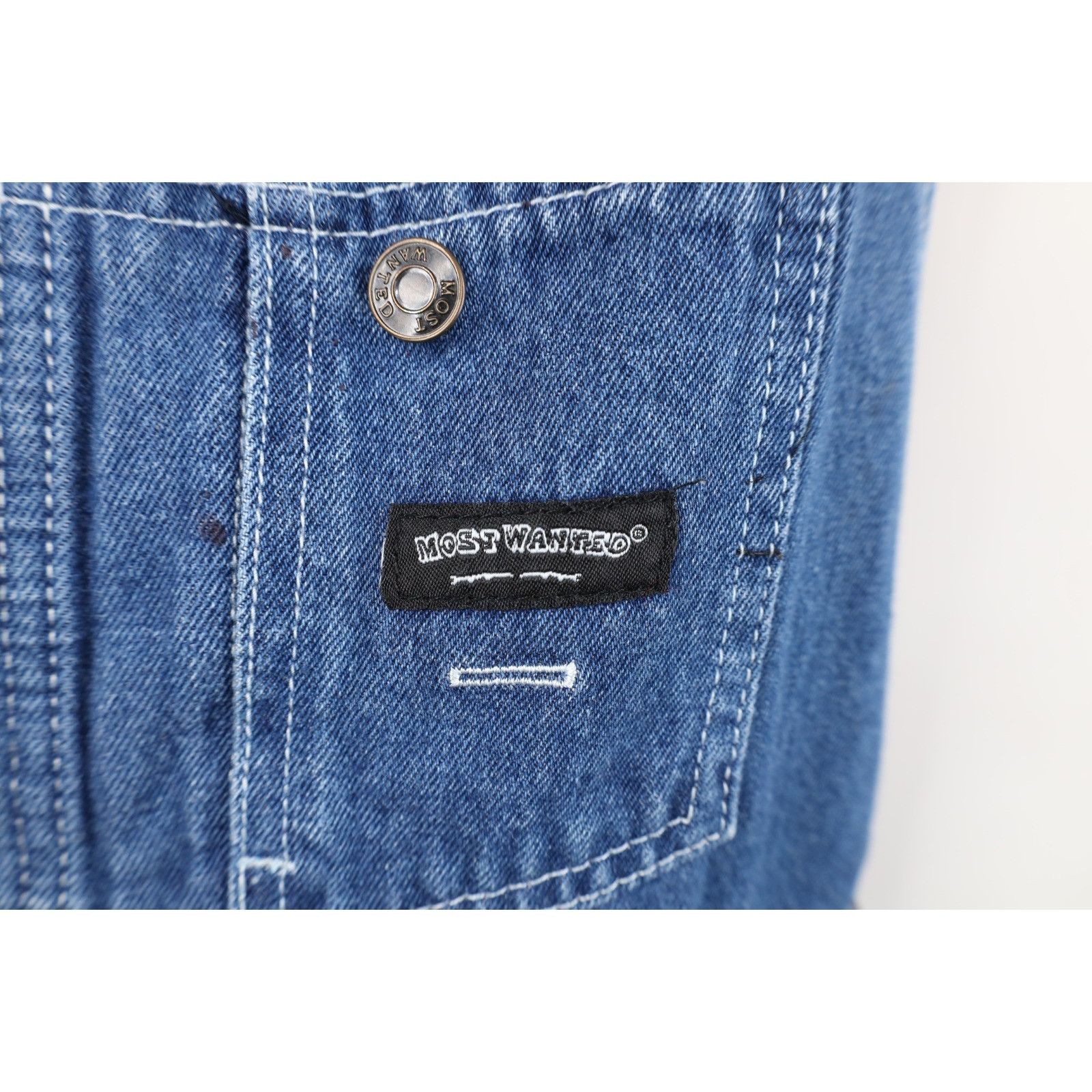 Vintage Vintage 90s Streetwear Distressed Wide Leg Denim Overalls Size US 36 / EU 52 - 5 Thumbnail