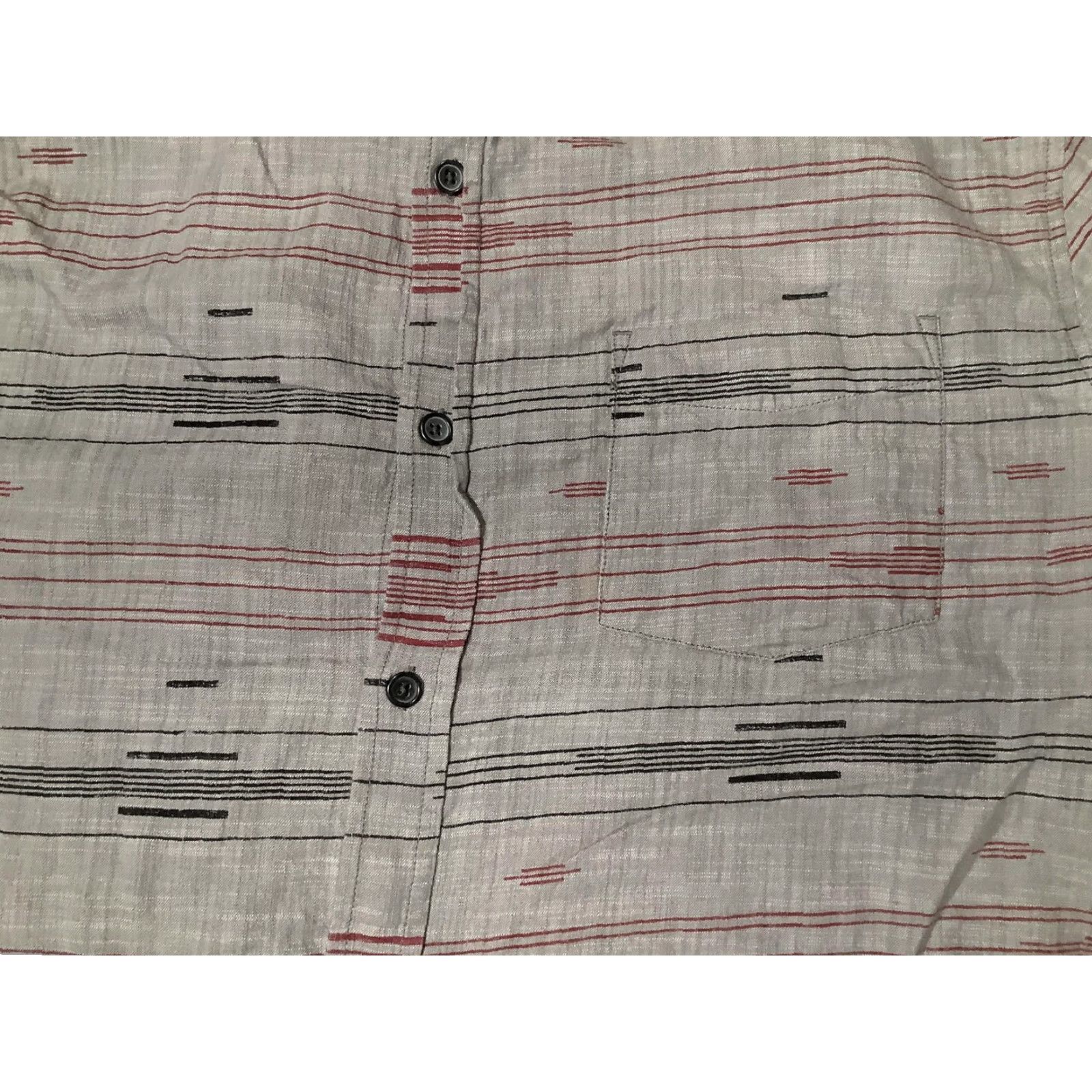 Prana prAna Shirt Mens XL Gray Red Stripe Button Front Long Sleeve Casual Outdoor Size US XL / EU 56 / 4 - 3 Thumbnail