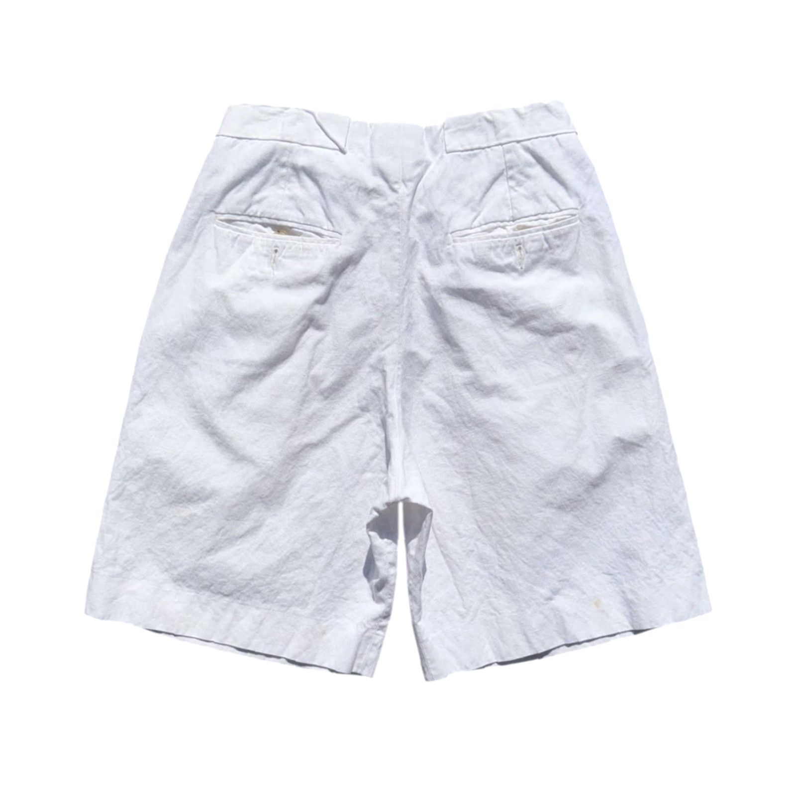 Vintage B+ Mens Pleated White Shorts Chino Made In Italy Size 46 Size US 30 / EU 46 - 2 Thumbnail