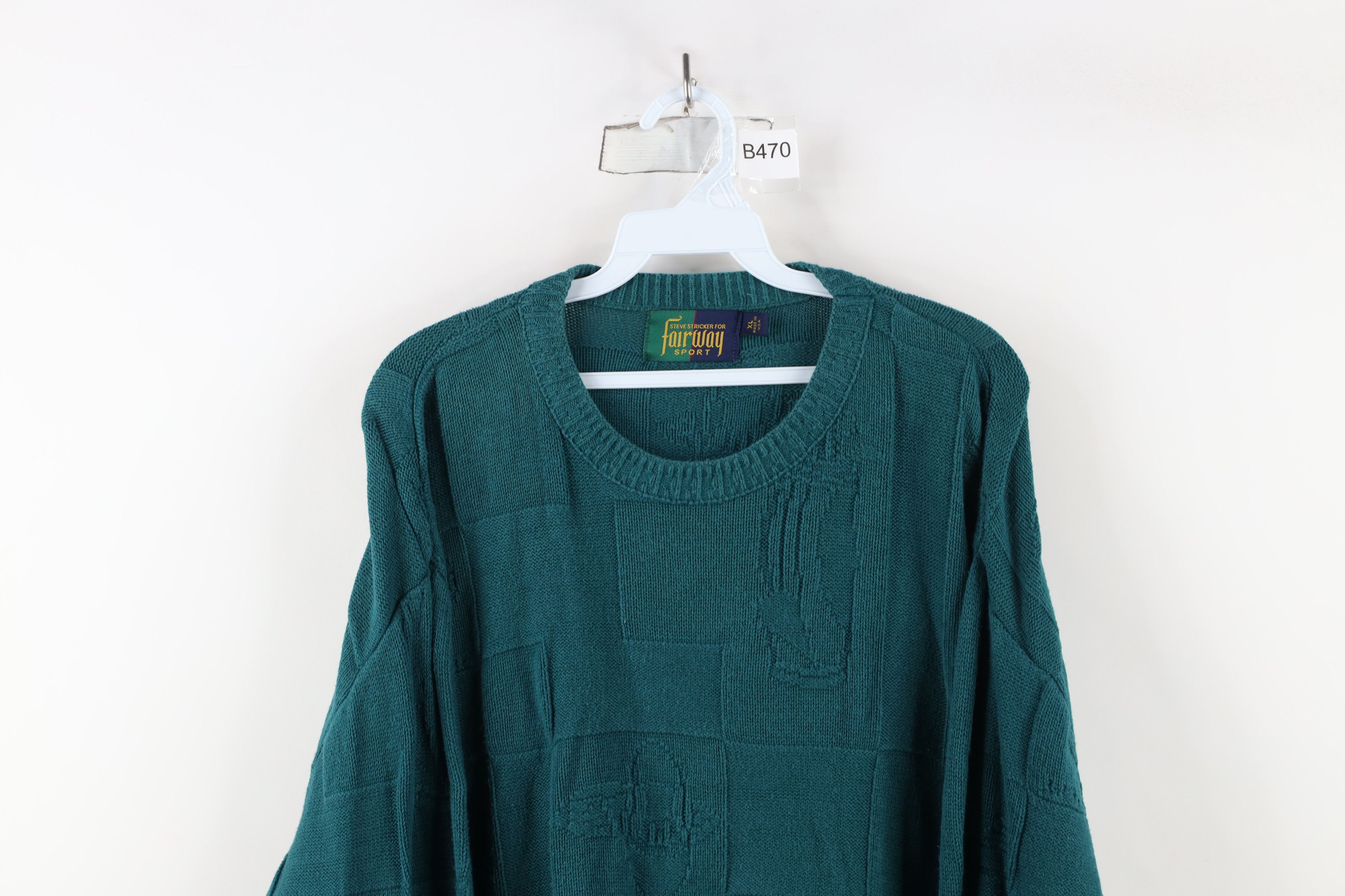 Vintage Vintage 90s Streetwear Abstract Print Golf Knit Sweater USA Size US XL / EU 56 / 4 - 2 Thumbnail