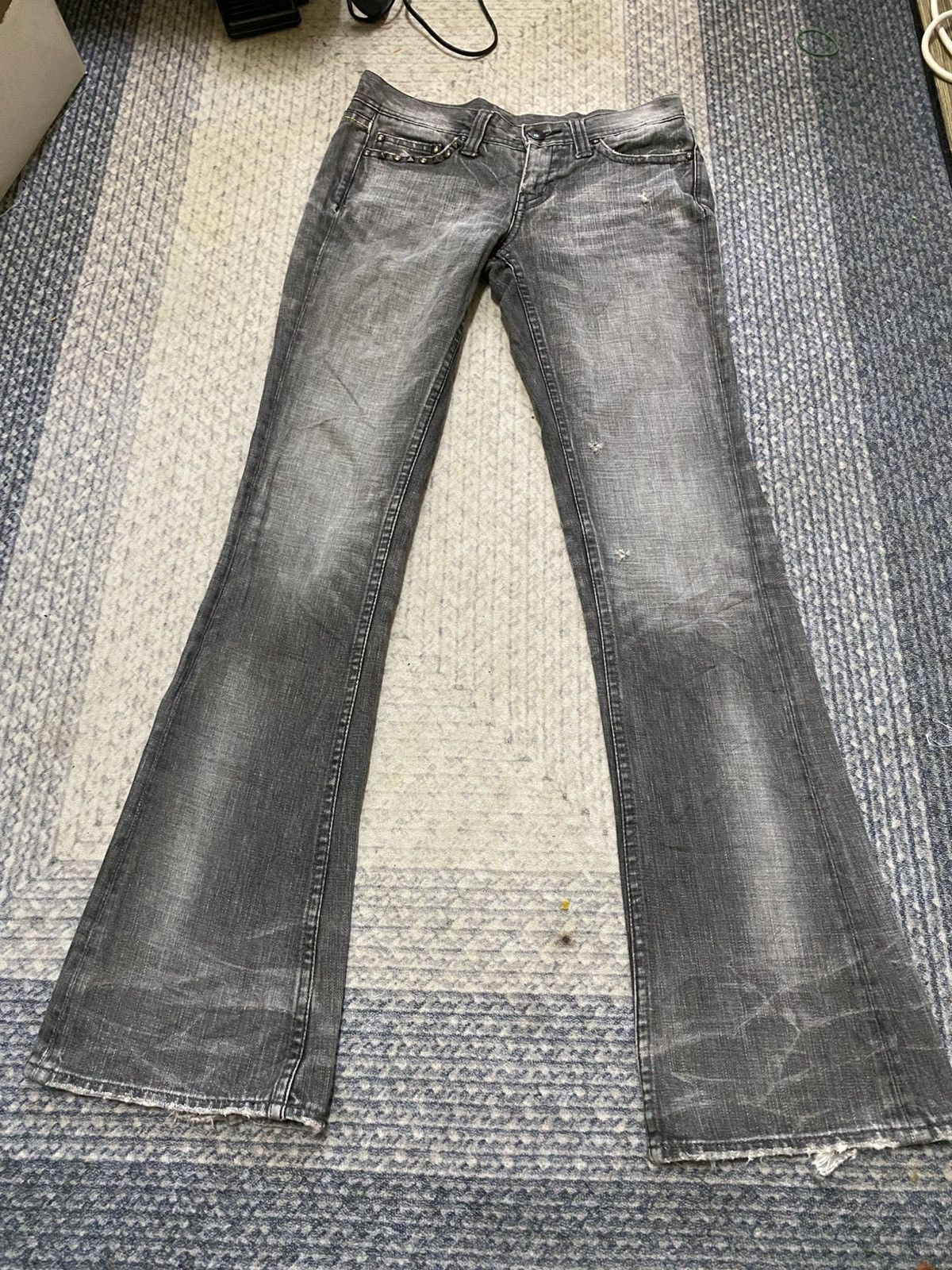 Japanese Brand × Seditionaries The Murder License Flared Studded Distressed Jeans Size 29" - 1 Thumbnail