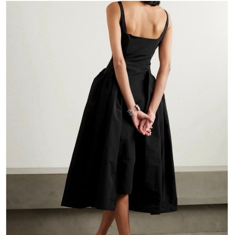 cece black dress Cece Velvet Midi Dress in Black  GWD