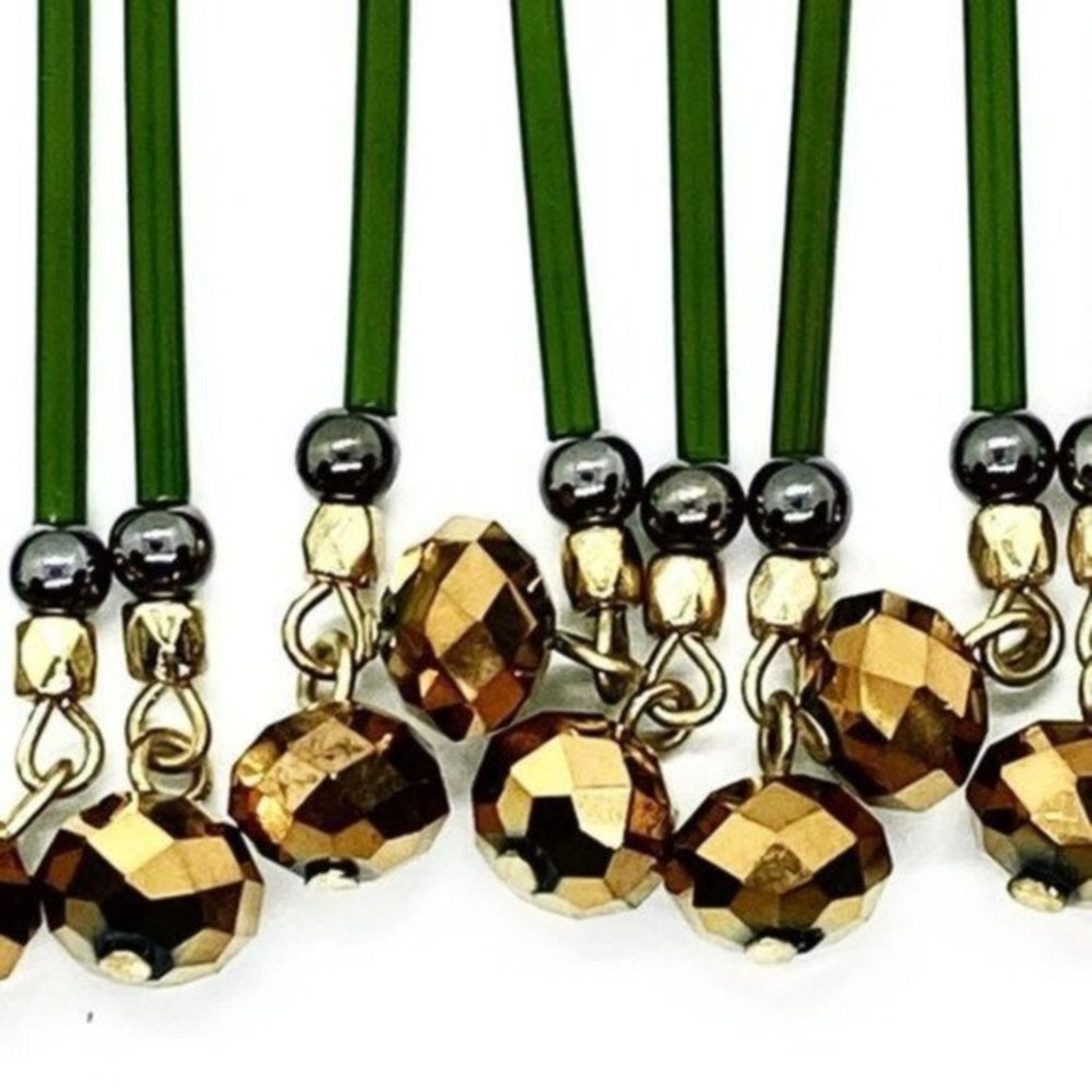 Handmade Green Bronze Wood Bib Style Necklace & Earring set Size ONE SIZE - 8 Thumbnail
