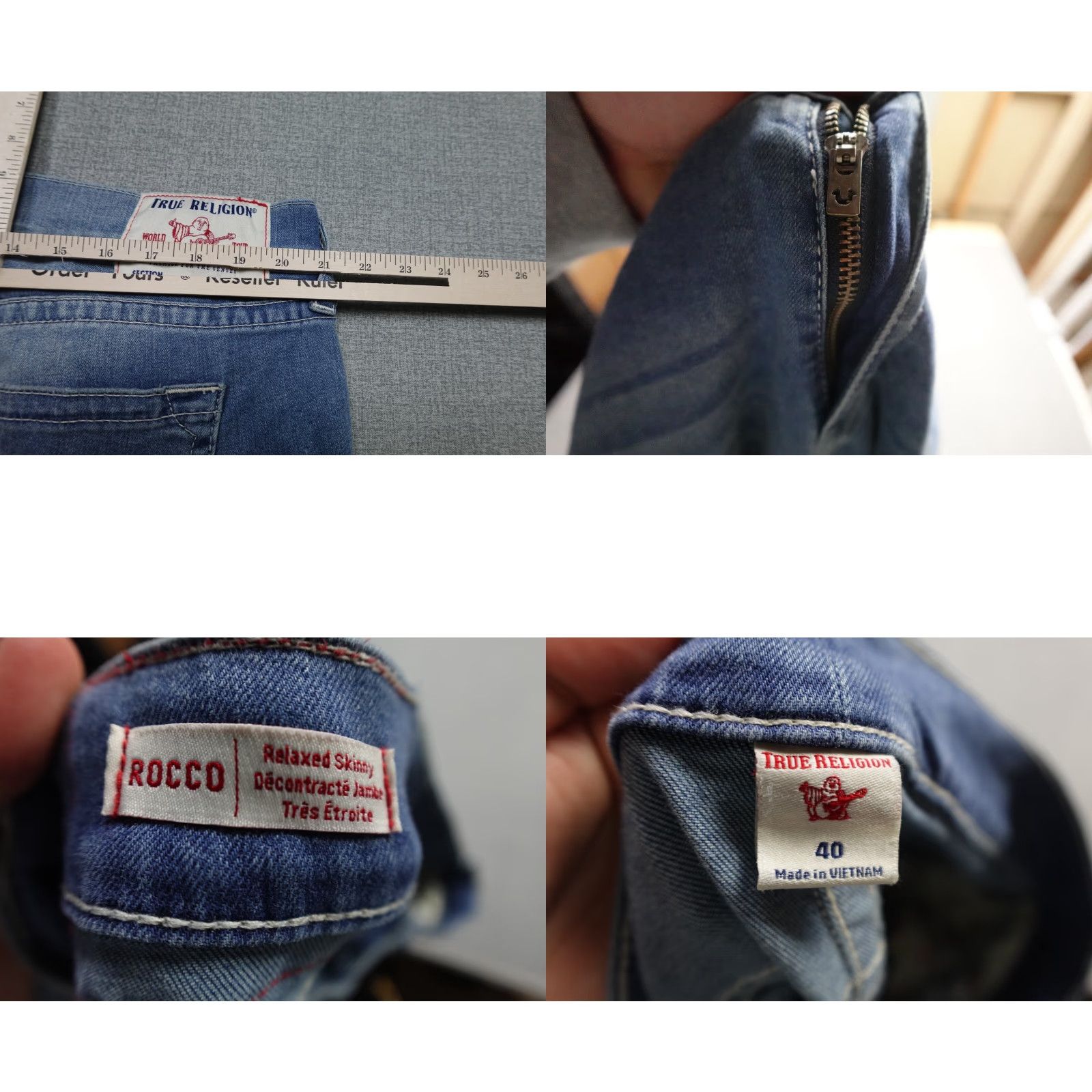 True Religion True Religion Jeans Mens 42x34 Blue Rocco Light Wash Stretch Western Jeans Size US 42 / EU 58 - 8 Thumbnail