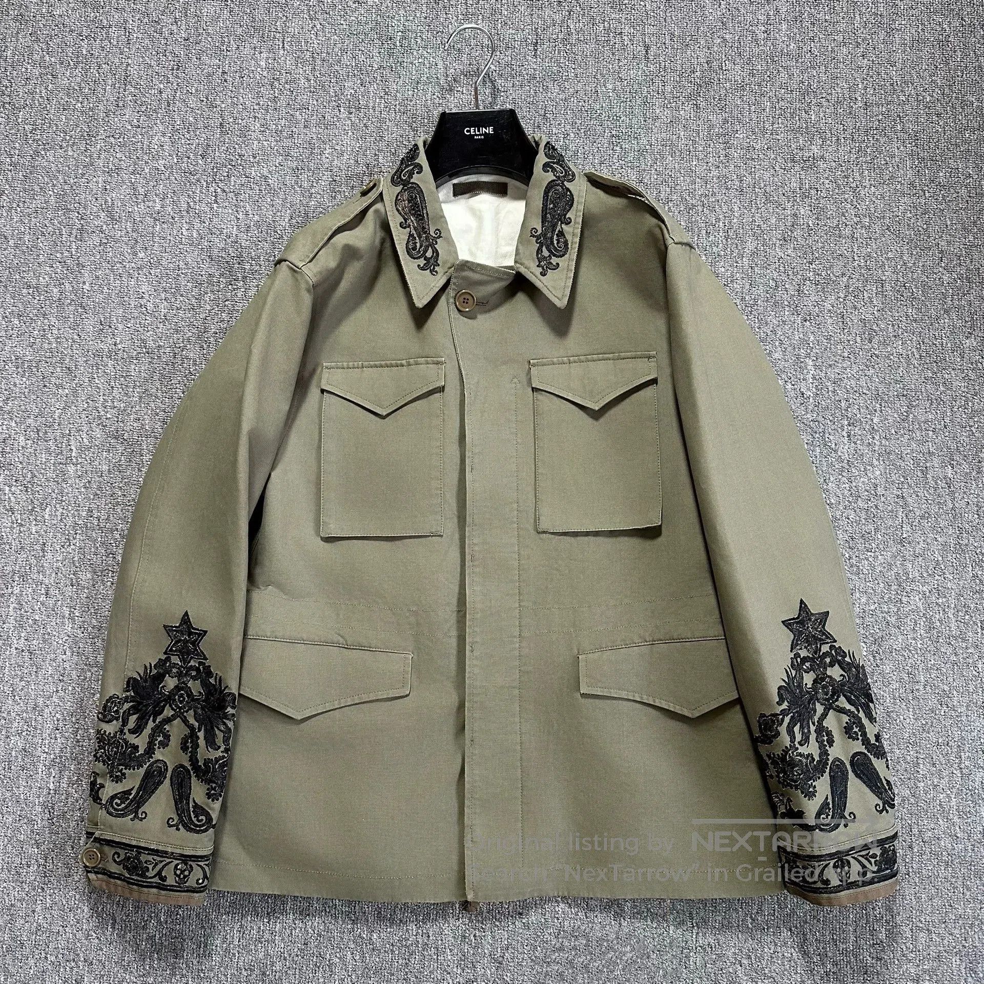 Alexander McQueen olive green embroidered military jacket. Size US L / EU 52-54 / 3 - 1 Thumbnail