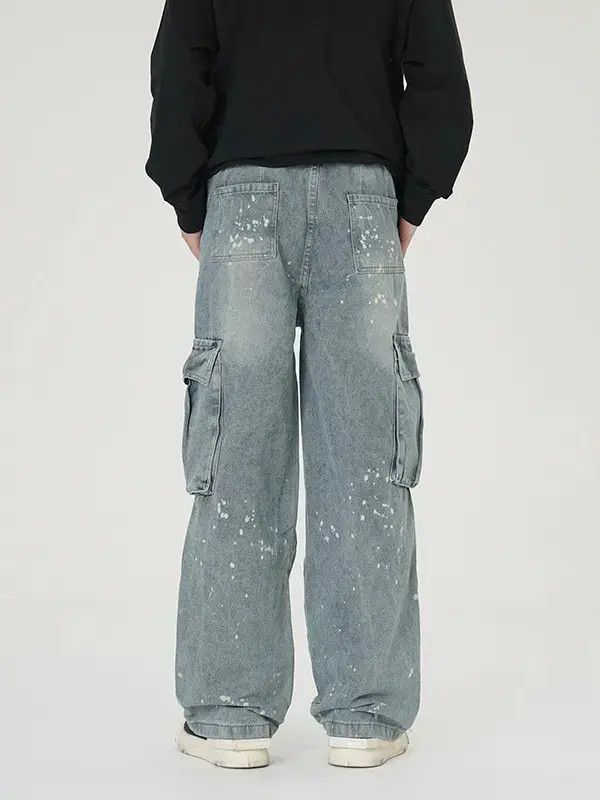 Japanese Brand Retro loose wide leg straight leg jeans Size US 32 / EU 48 - 4 Thumbnail