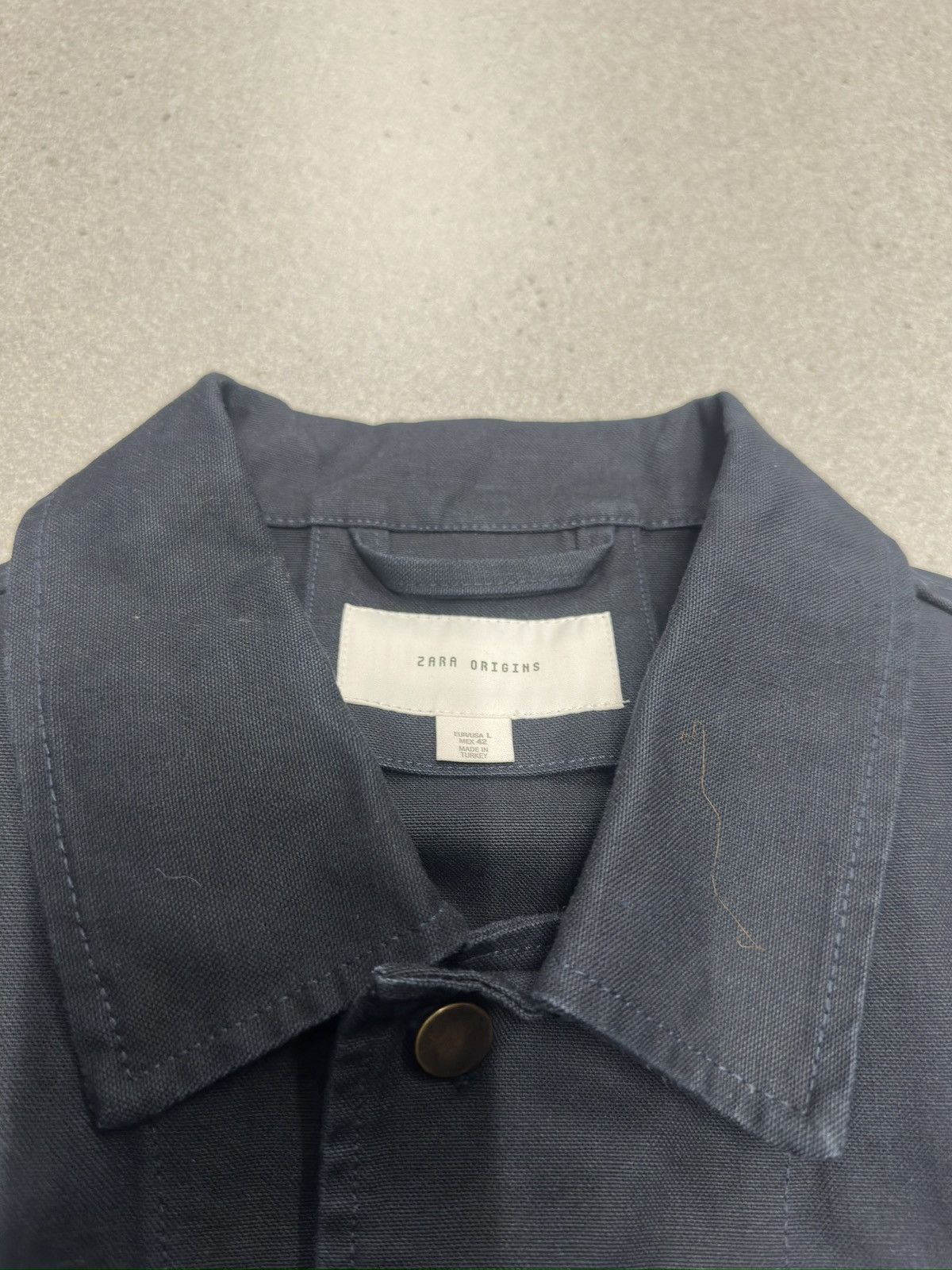 Zara CANVAS OVERSHIRT WITH POCKET Size US L / EU 52-54 / 3 - 6 Thumbnail