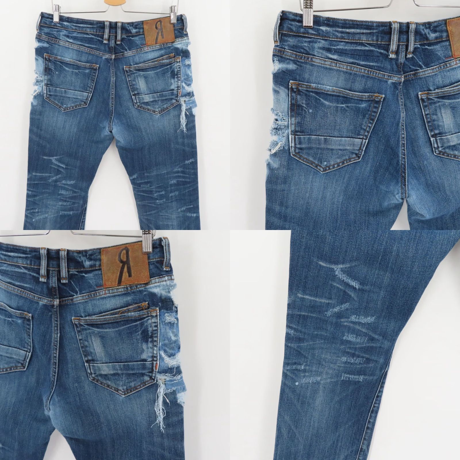 Vintage Rock Revival Remix Jeans Women 33 Straight Distressed Denim 5-Pocket Rock Style Boys? Size 24" / US 00 / IT 34 - 8 Thumbnail