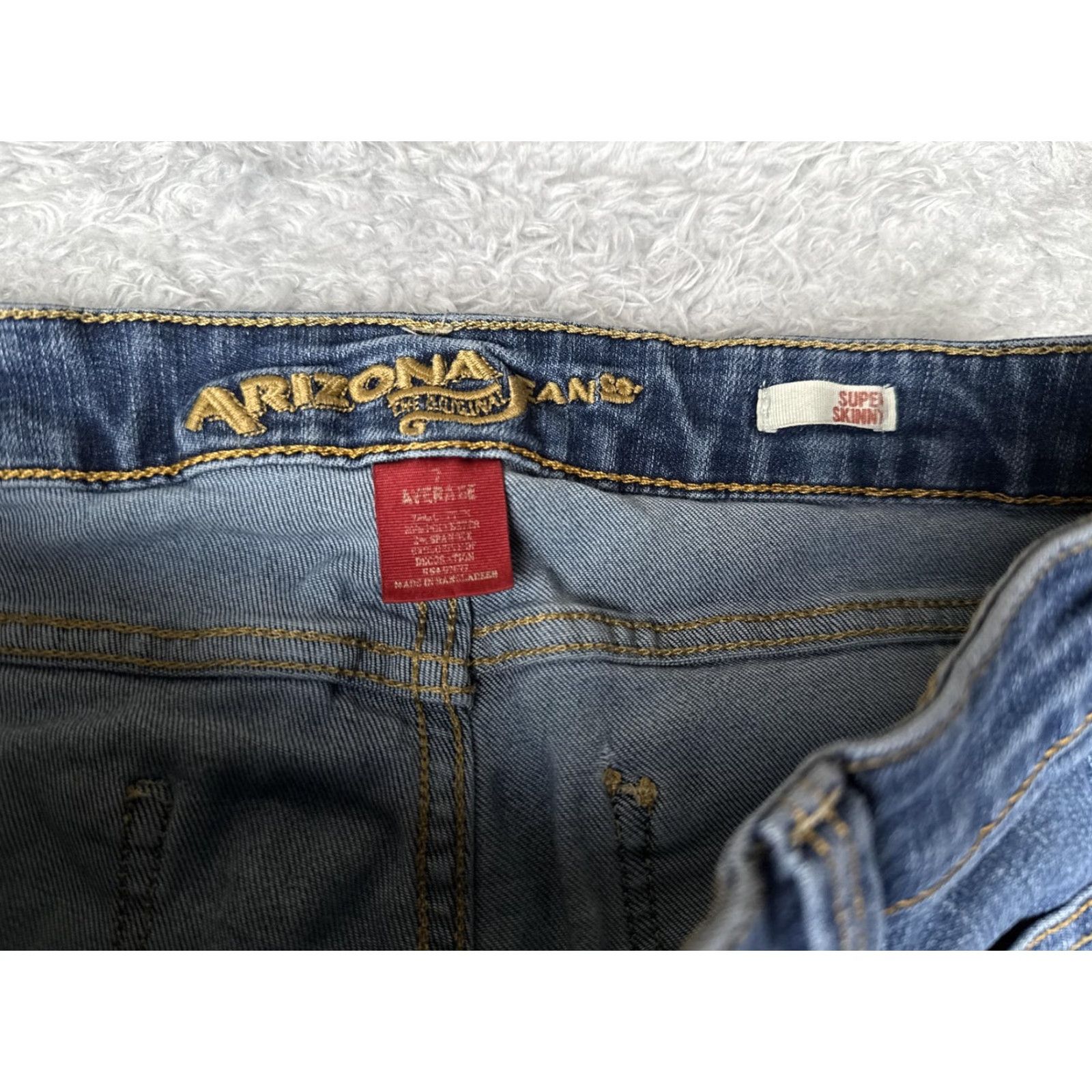 Vintage Arizona Jean Co Jeans Womens 12 Blue Super Skinny Mid Rise Distressed Stretch Size 28" / US 6 / IT 42 - 6 Thumbnail