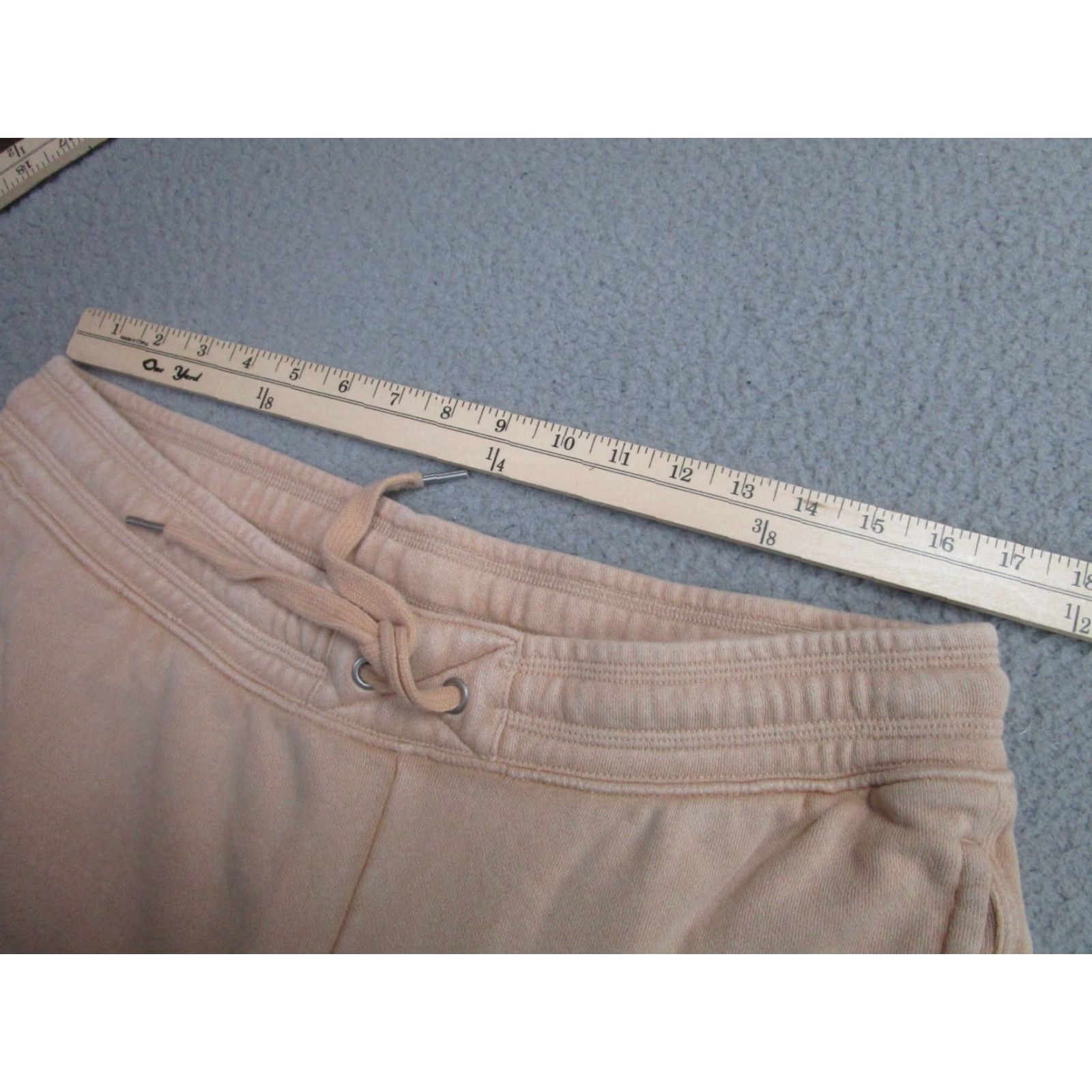 Vintage Aerie Sweatpants Womens L Beige Terry Fleece Jogger Pants Drawstring Elastic Waist Pockets Zipperless? (Wait) Size 36" / US 14 / IT 50 - 7 Thumbnail