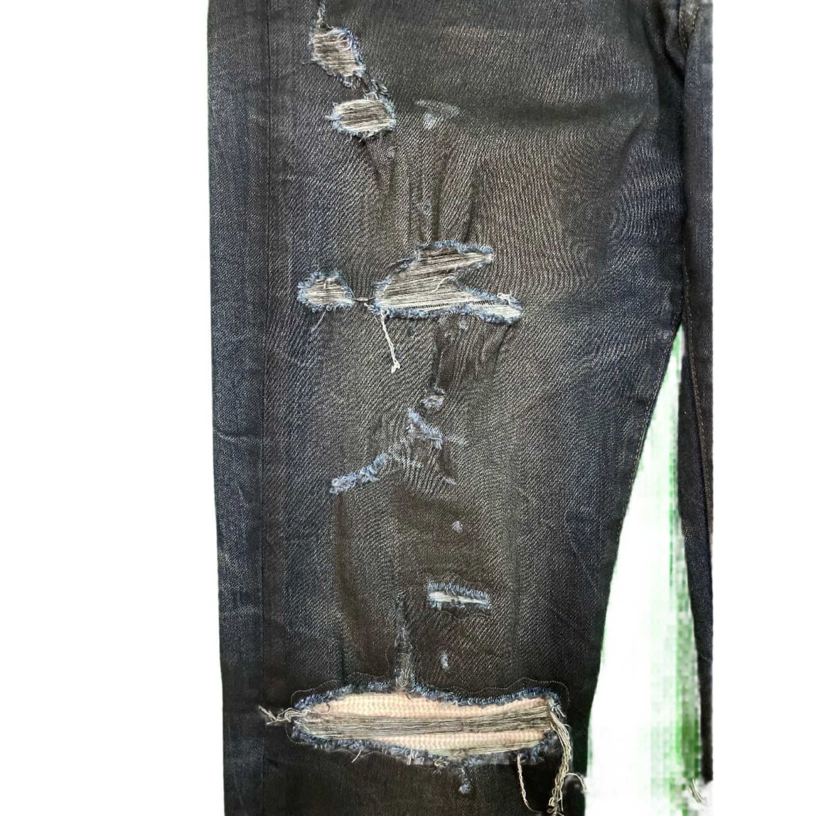 Amiri Amiri MX1 Wax White Wool Patch Blue Jeans Size US 34 / EU 50 - 4 Thumbnail