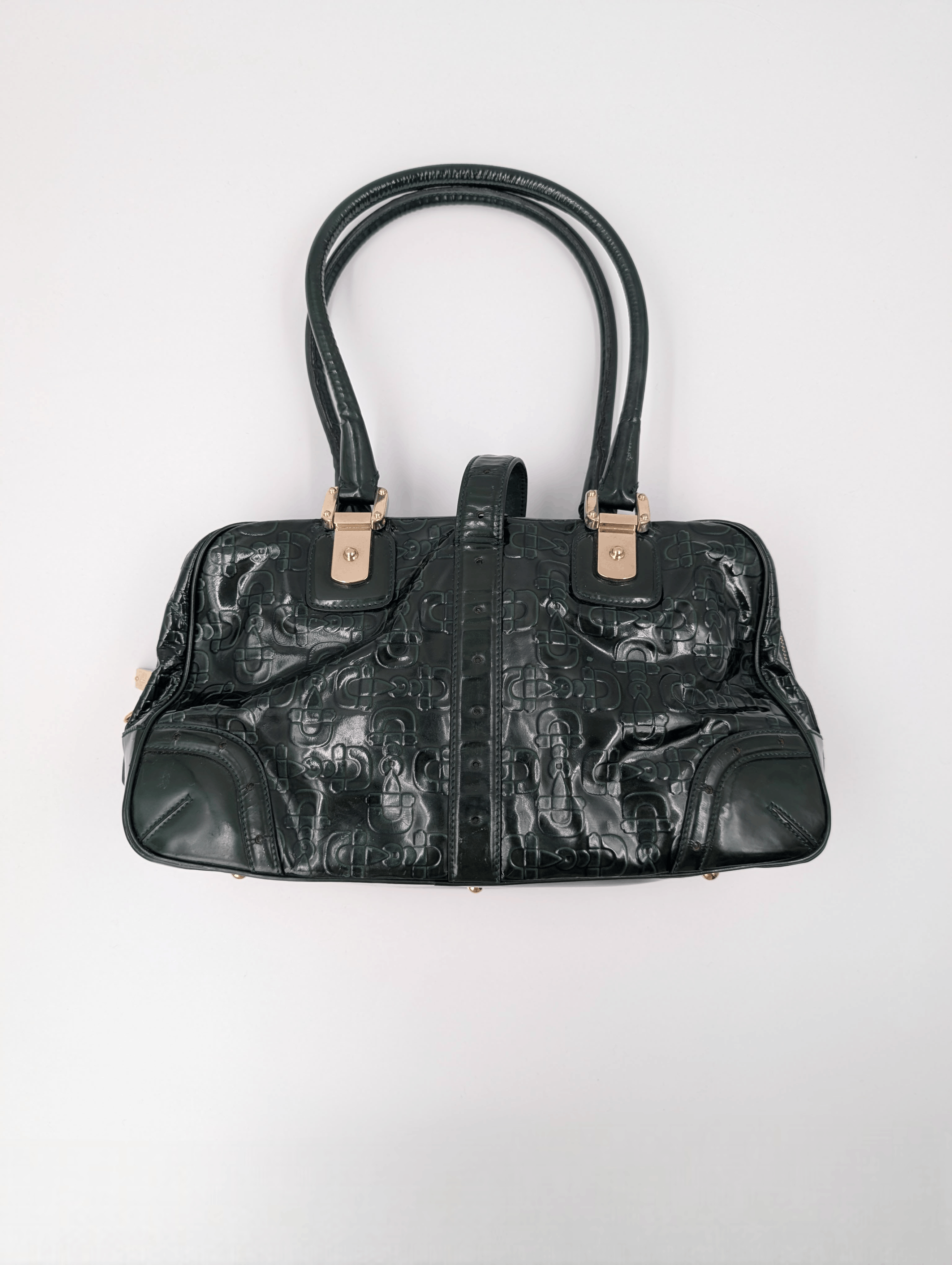 Gucci Gucci Emerald Green Patent Leather Horsebit Handbag Size ONE SIZE - 2 Thumbnail
