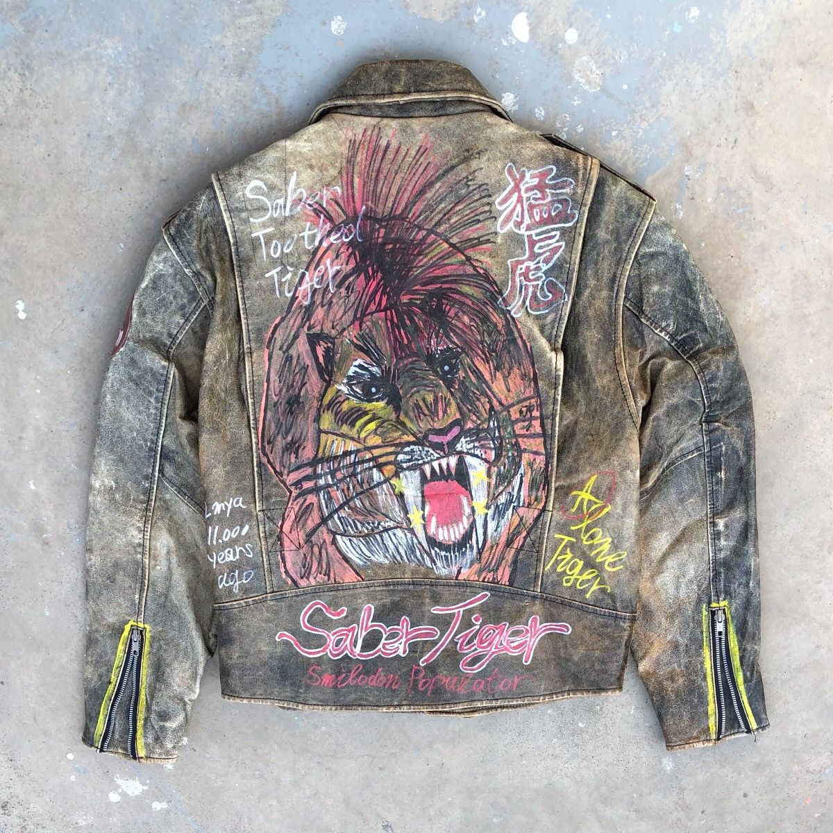 Vintage 🔥VTG Custom Saber Tiger Double Collar Inspired Lewis Leather Size US M / EU 48-50 / 2 - 9 Thumbnail