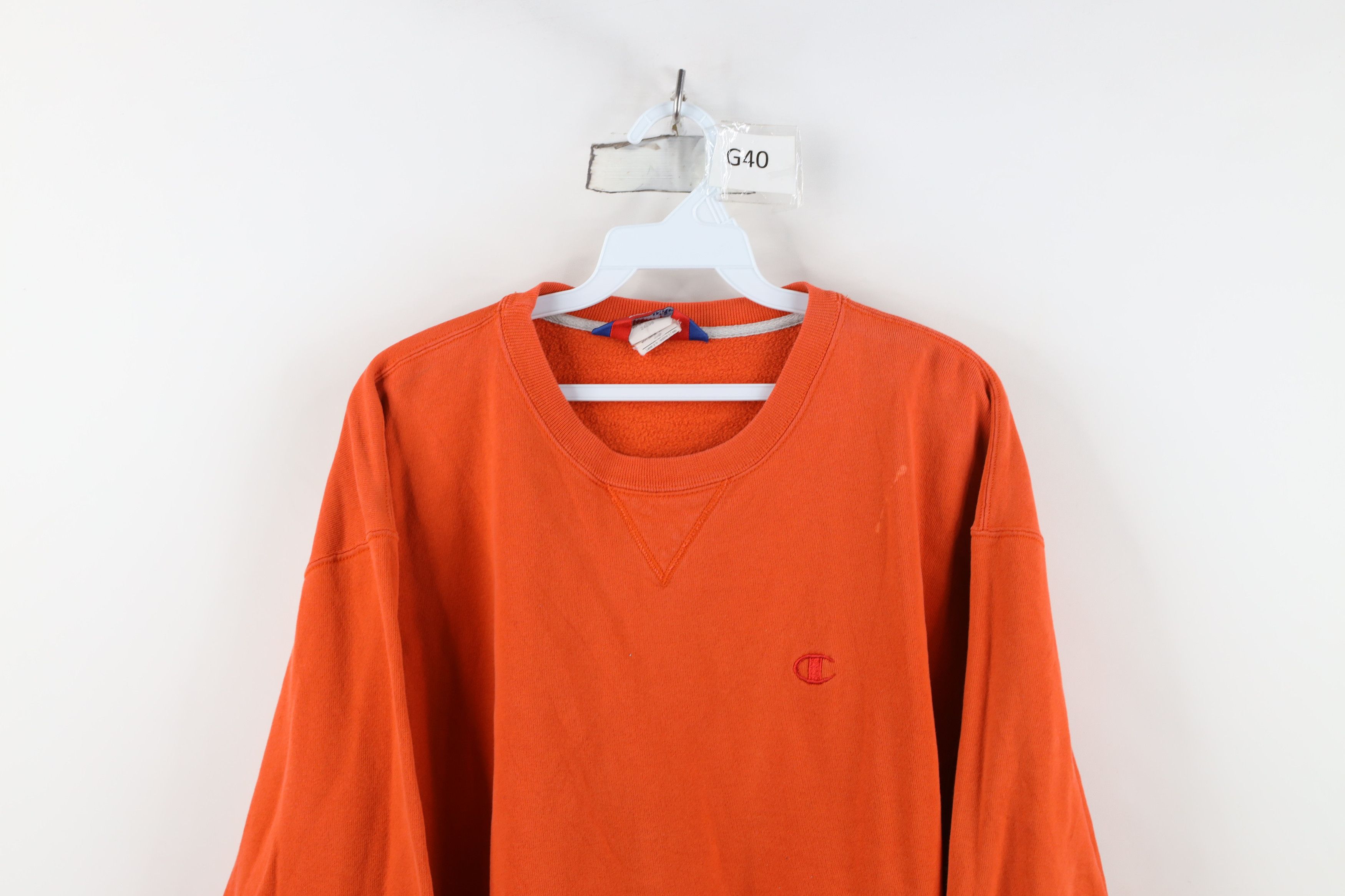 Champion Vintage 90s Champion Monochrome Crewneck Sweatshirt Orange Size US XL / EU 56 / 4 - 2 Thumbnail