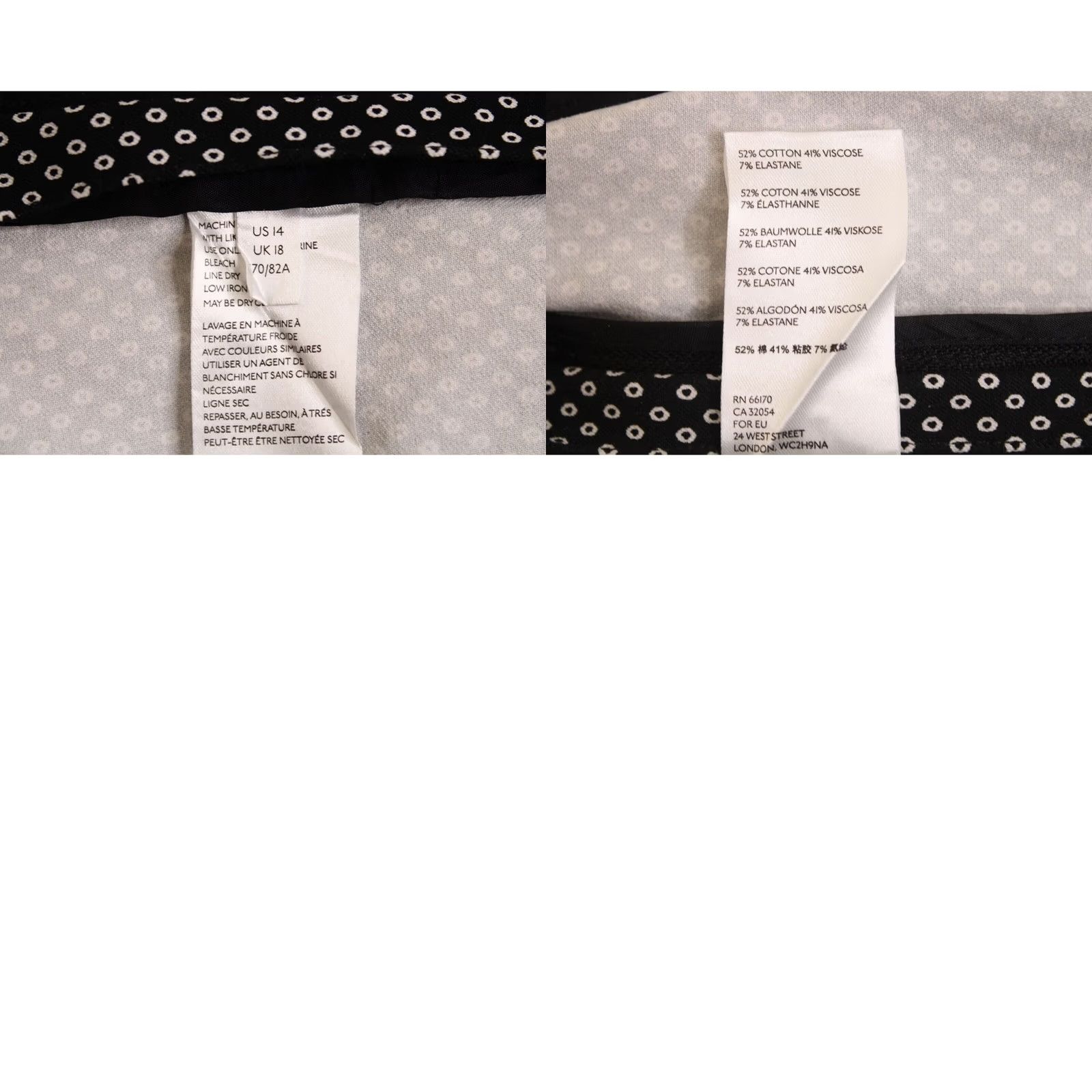 Anthropologie VINTAGE Anthropologie Women's The Essential Slim Black Dot Motif Office Pants Sz 14 Size 36" / US 14 / IT 50 - 9 Thumbnail