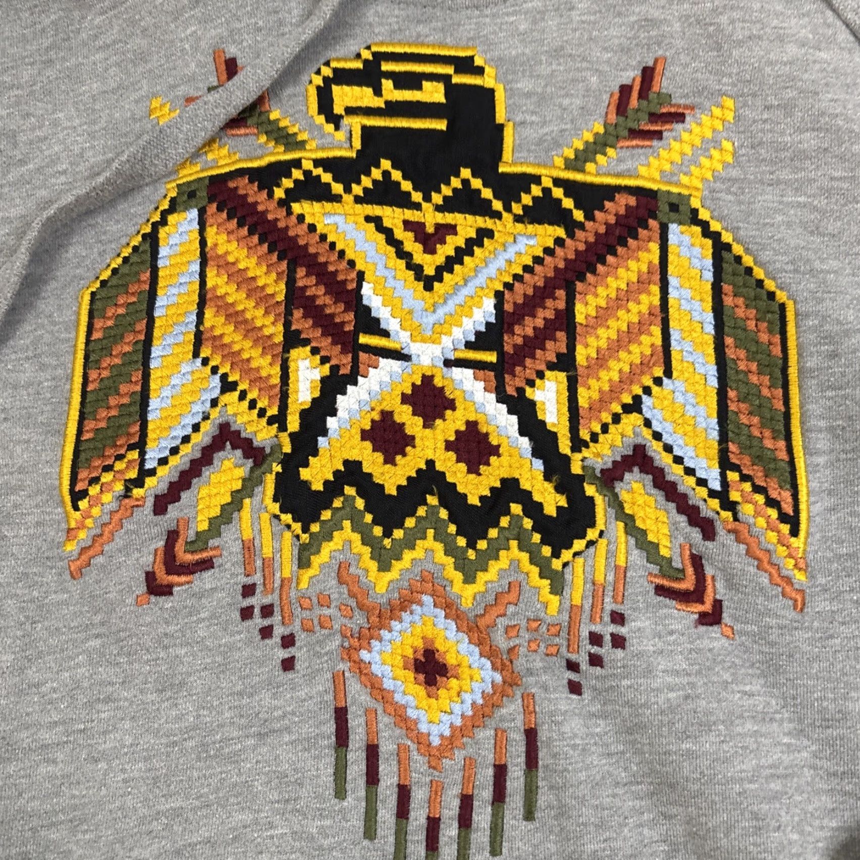 Native Native Borne Pullover Hoodie Men’s Small Gray Thunderbird Embroidery Size US S / EU 44-46 / 1 - 2 Thumbnail