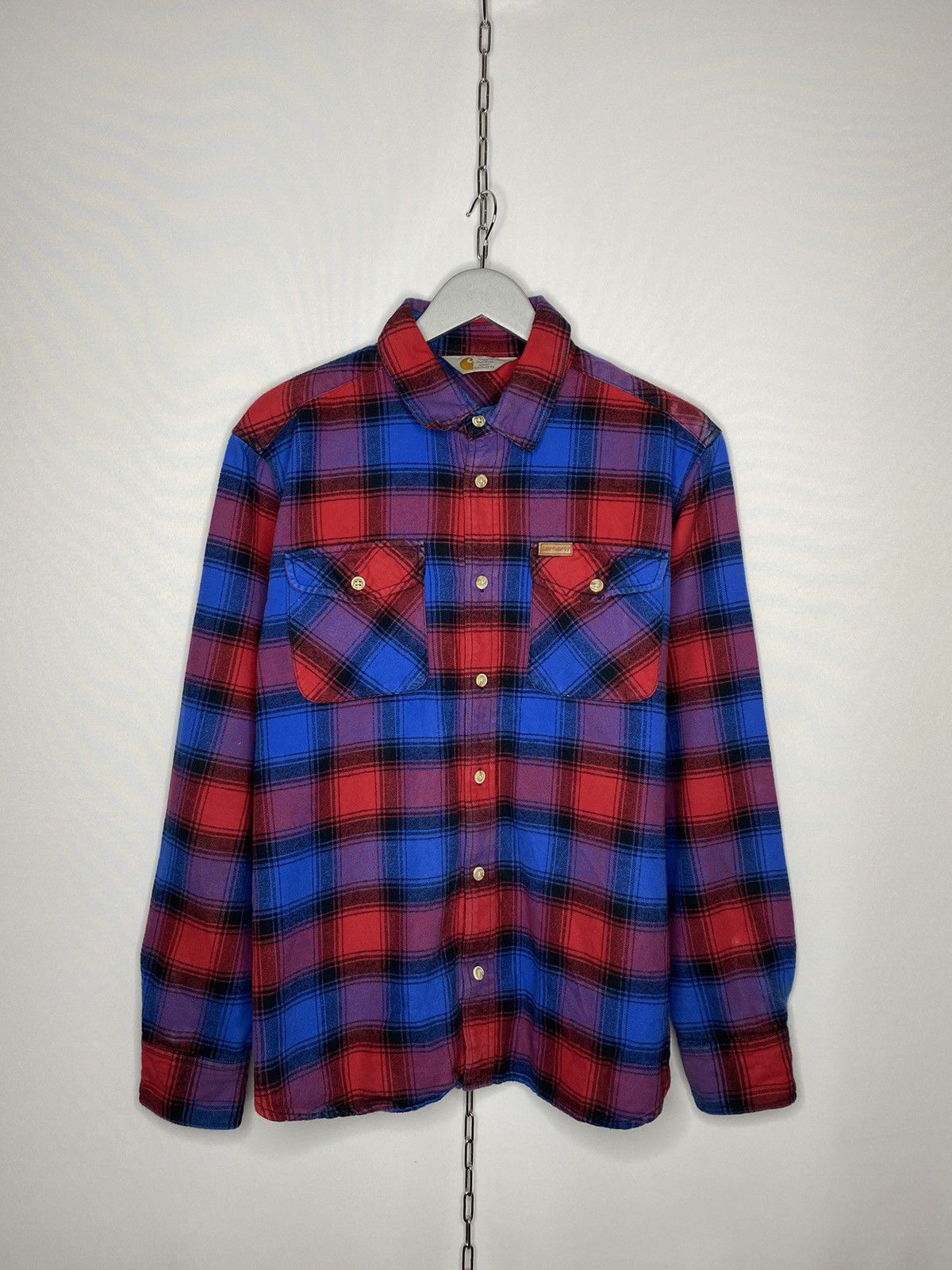 Carhartt × Vintage Vintage Carhartt Crocker Shirt Long Sleeve Plaid Y2K Hype Size US L / EU 52-54 / 3 - 1 Thumbnail